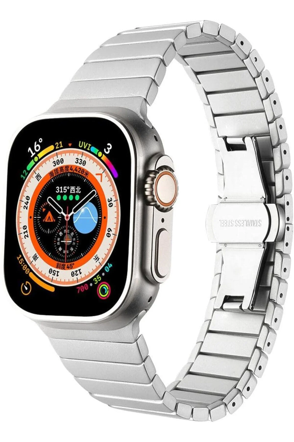 TTKTEKNOLOJİ 40mm Kordon İle Uyumlu KRD, 79 Metal Strap Kayış CNS