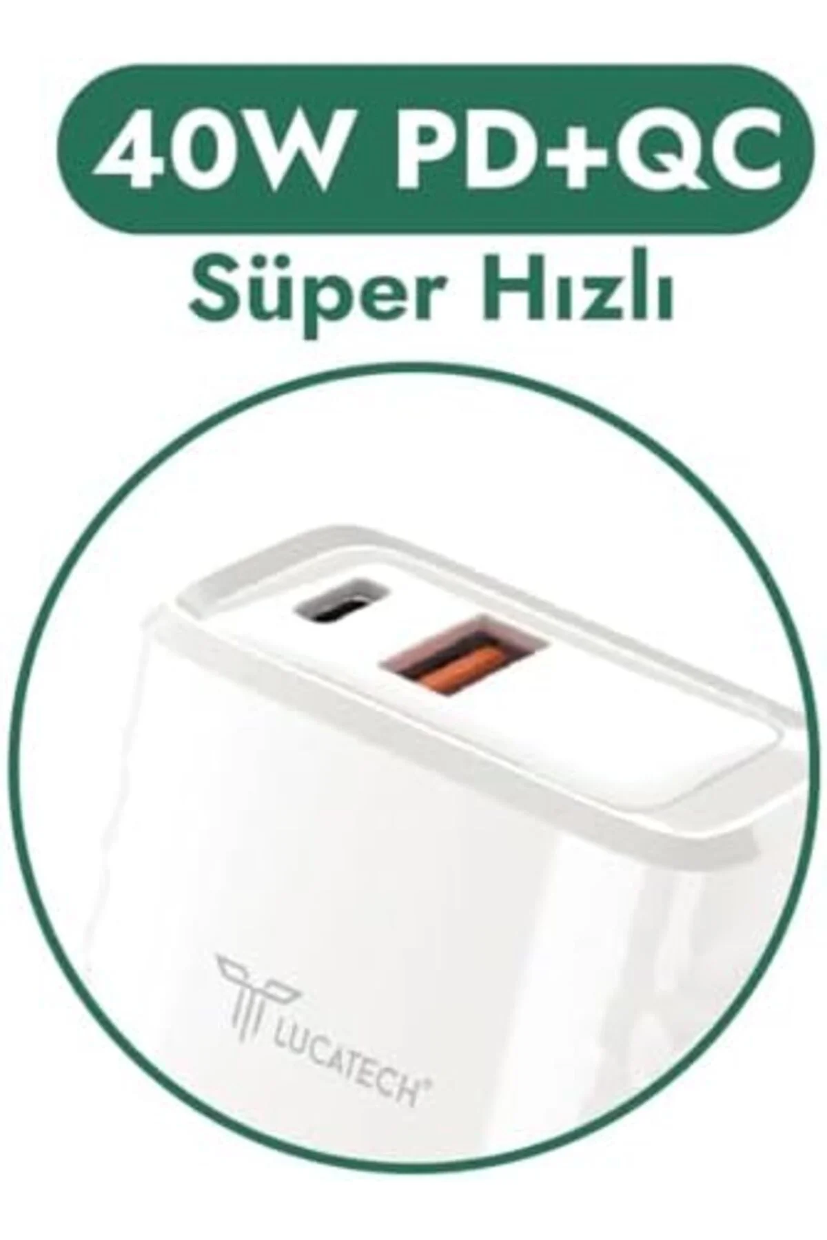 TTKTEKNOLOJİ 40W PD ve USB Turbo Şarj Adaptörü – Super Hızlı Şarj