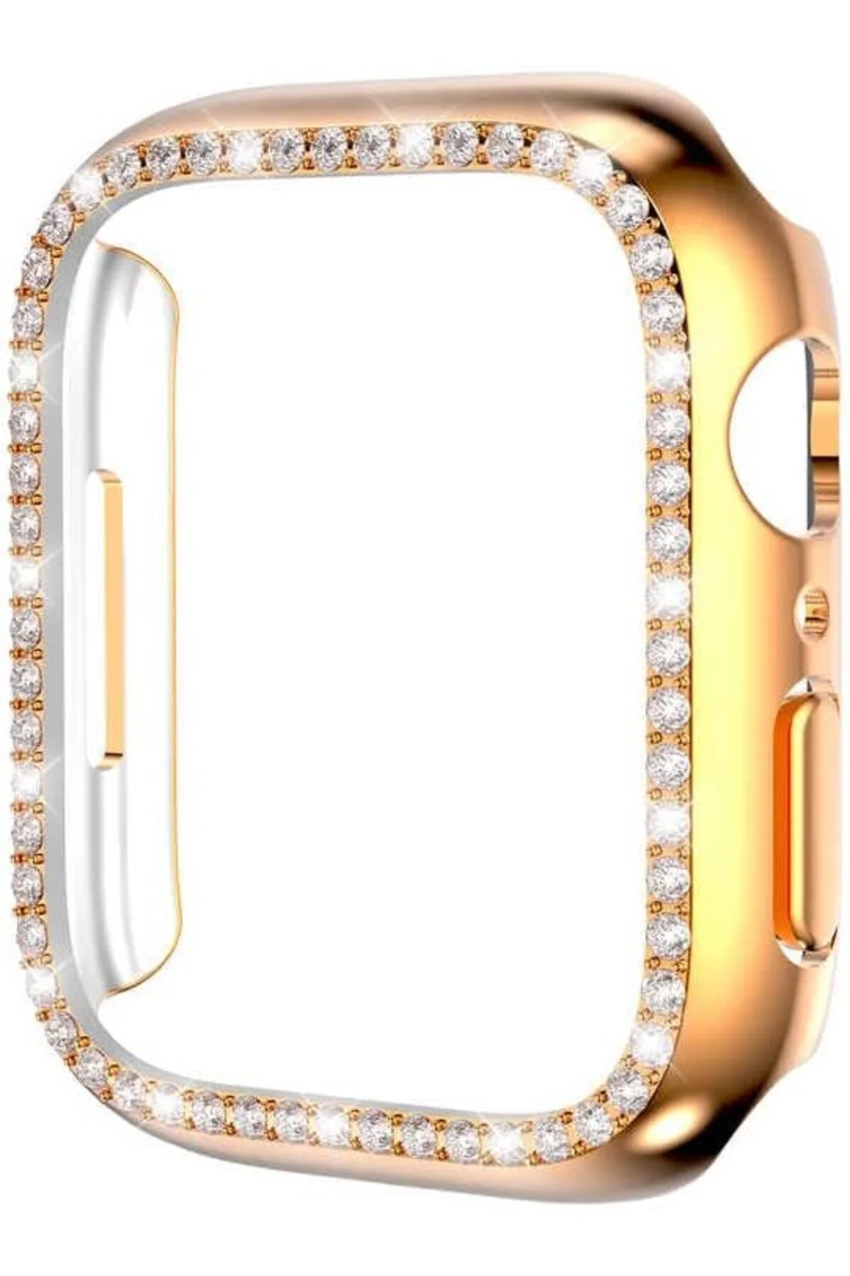TTKTEKNOLOJİ 42mm ile uyumlu Kenar Taşlı Kasa Koruyucu Rose TTKTE