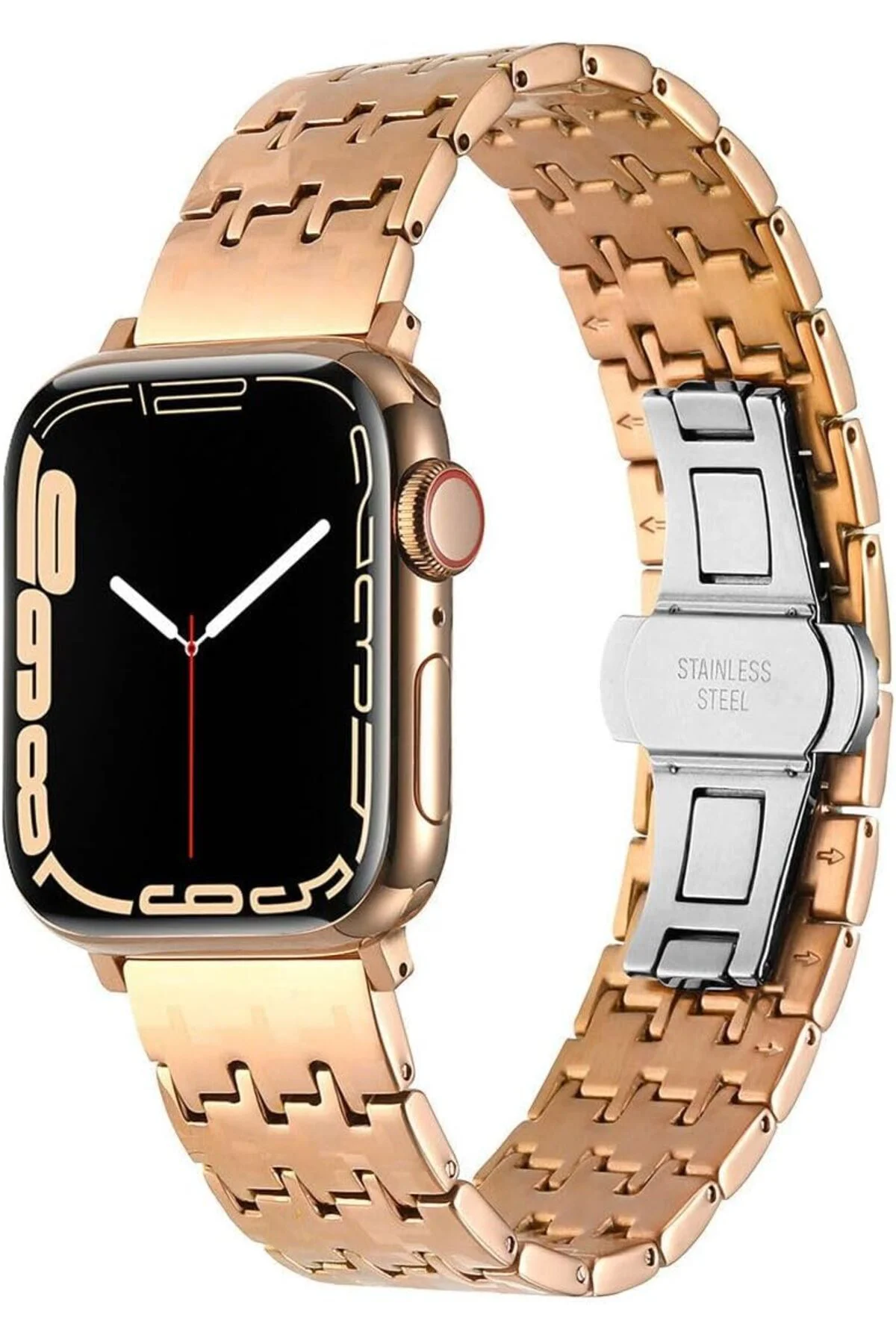 TTKTEKNOLOJİ 44mm İle Uyumlu KRD, 86 Metal Kordon, Rose TTKTEKNOL