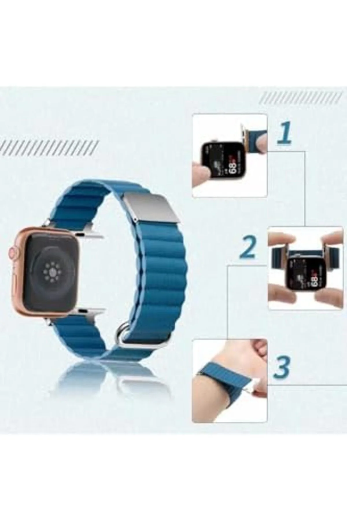 TTKTEKNOLOJİ 44mm İle Uyumlu KRD, 78 PU Deri Kordon Strap Kayış C TTKTEKNOLOJİ 44mm İle Uyumlu KRD, 78 PU Deri Kordon Strap Kayış C