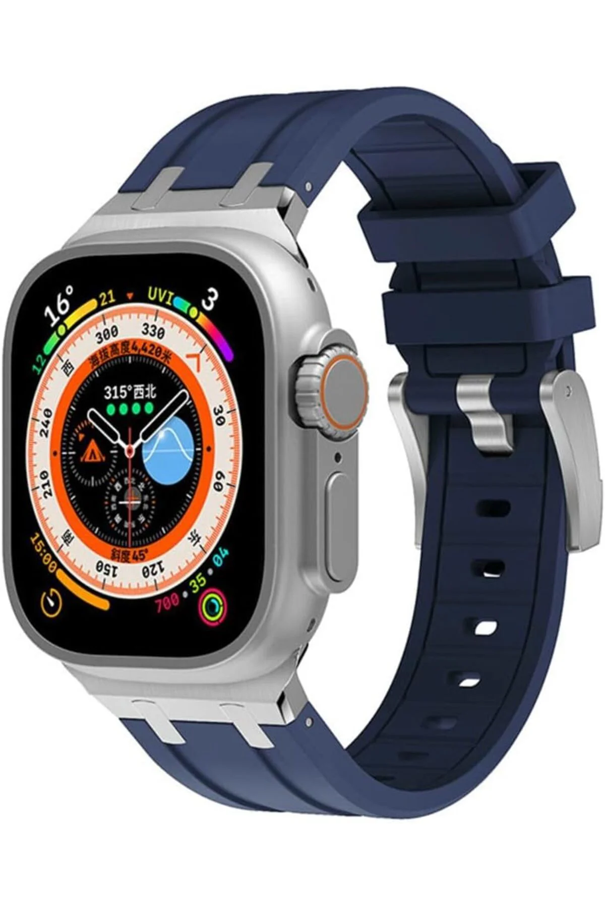 TTKTEKNOLOJİ 44mm İle Uyumlu KRD, 89 İle Uyumlu Kordon, Lacivert 
