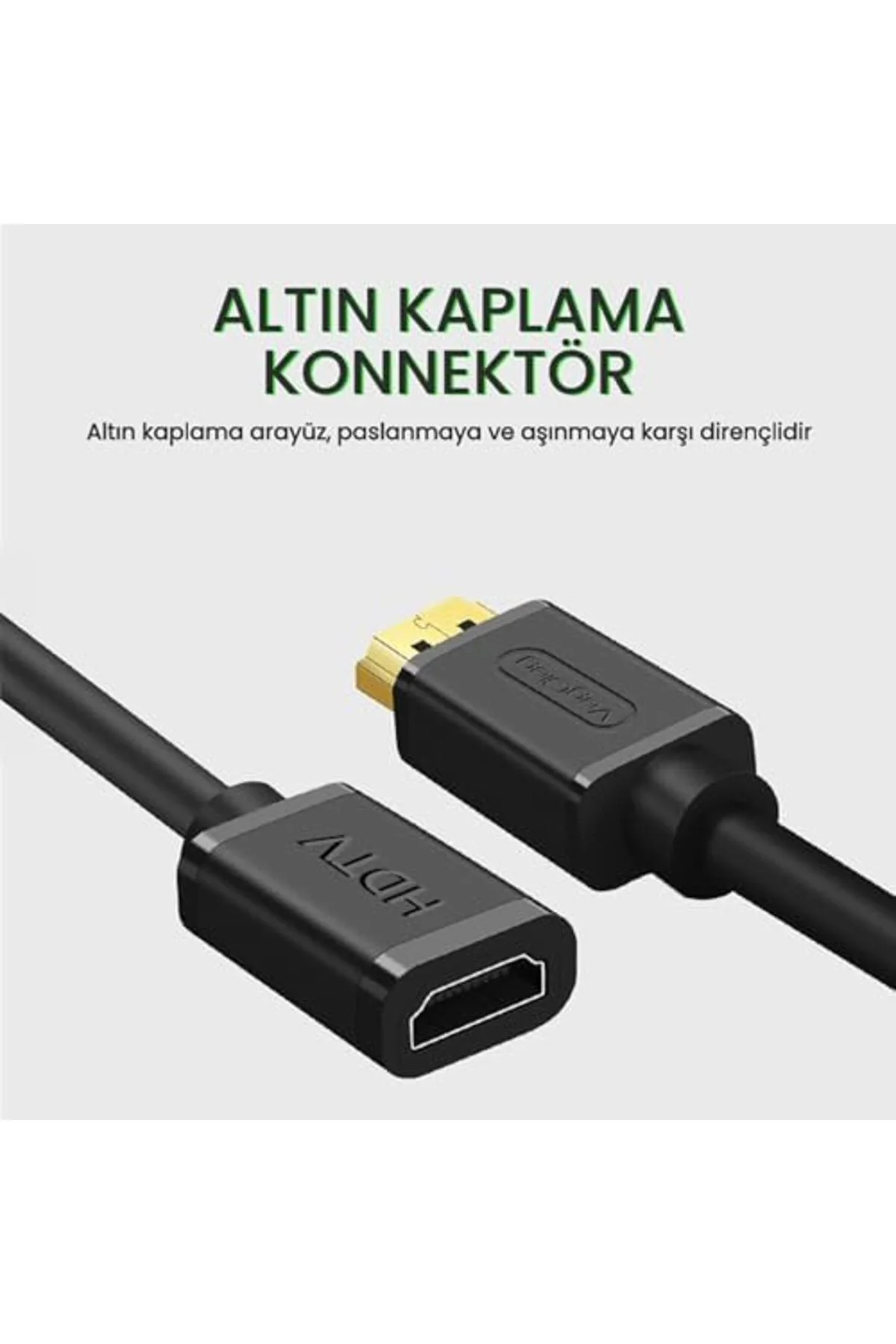TTKTEKNOLOJİ 4K 60Hz Dişi Erkek HDMI 2.0 Uzatma Kablosu 1 Metre T
