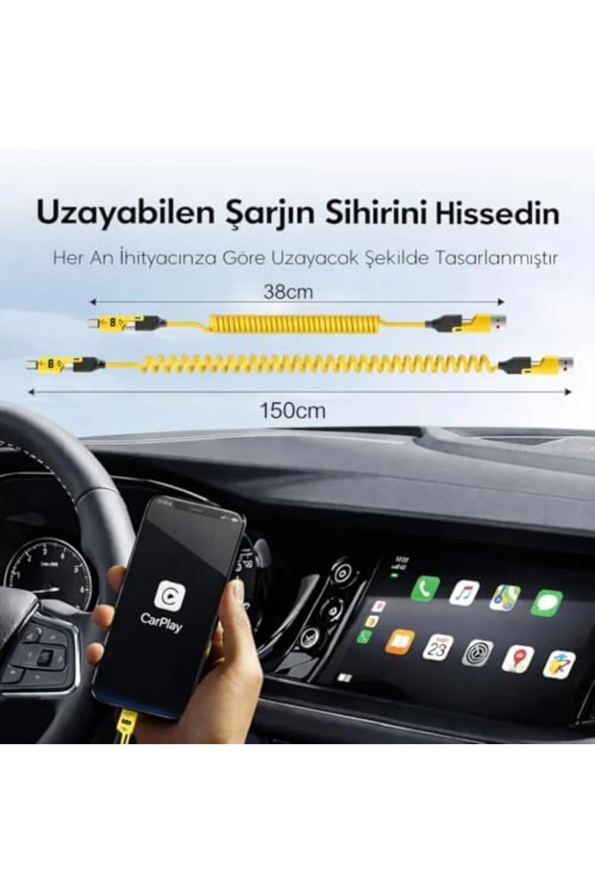 TTKTEKNOLOJİ 4’ü 1 Arada 65W Yaylı Hızlı Şarj Kablosu Type-C & Li