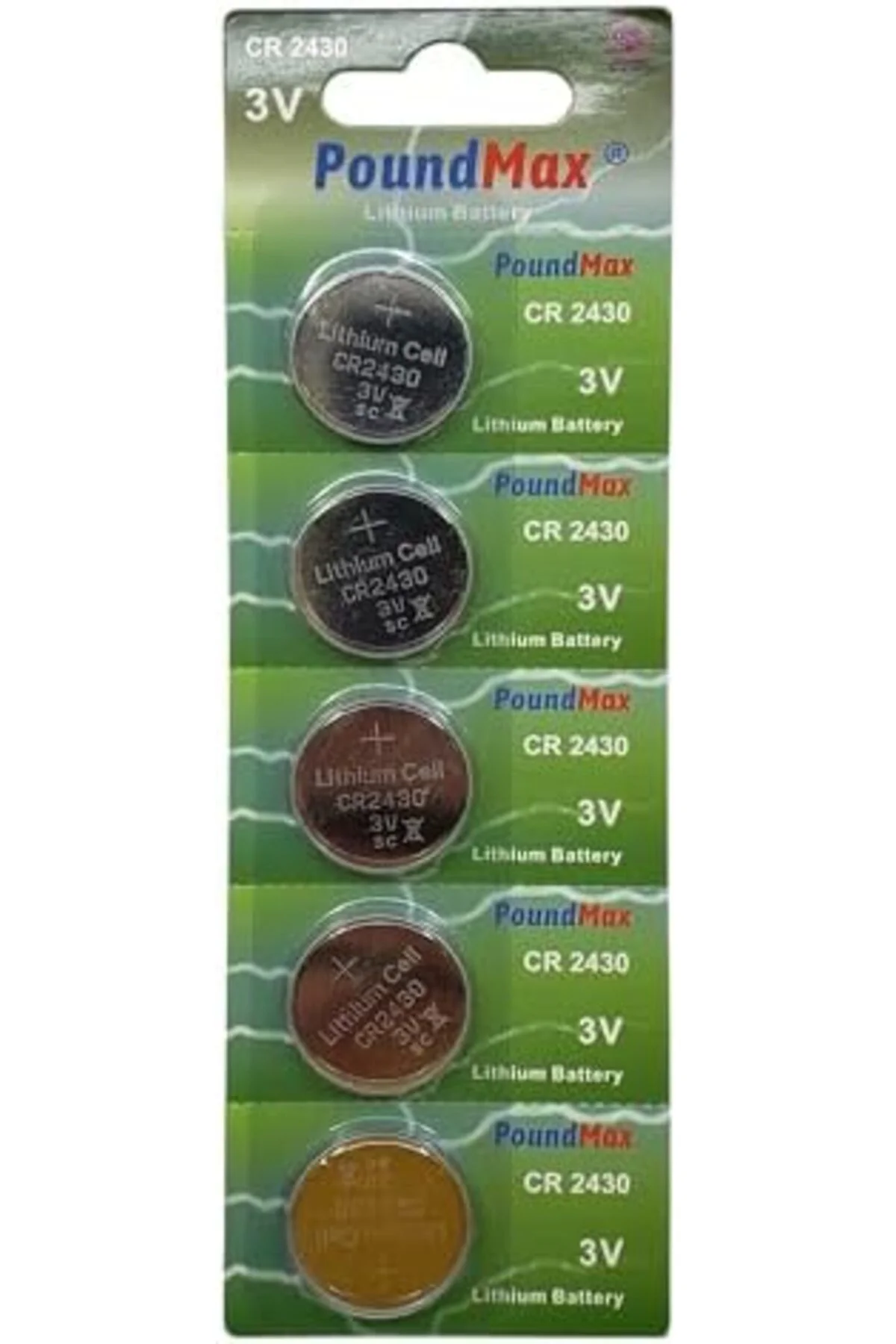 TTKTEKNOLOJİ 5 Adet 2430 CR2430 DL2430 3V Lityum düğme pil, Uzun 