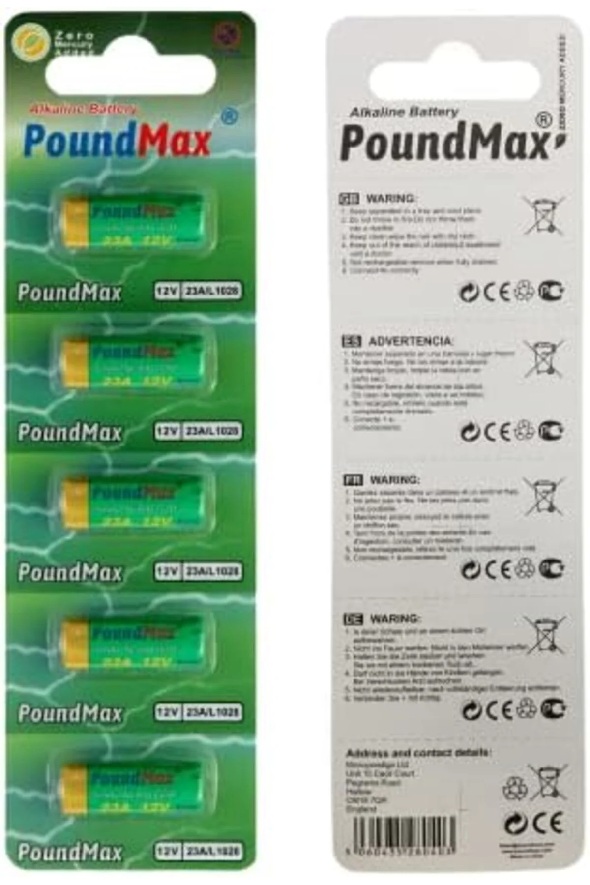 TTKTEKNOLOJİ 5 adet 23A 12 V alkali pil, 23AE, A23, LRV08, MN21, 