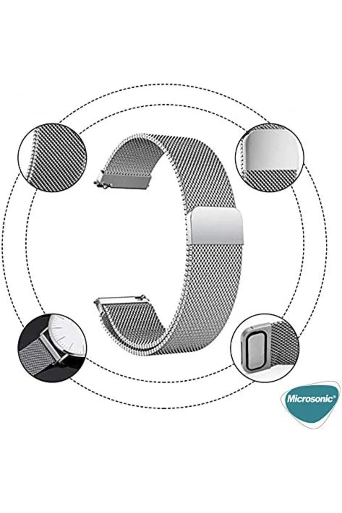 TTKTEKNOLOJİ 5 Milanese Loop Kordon (5 ile Uyumlu Kordon, Akıllı 