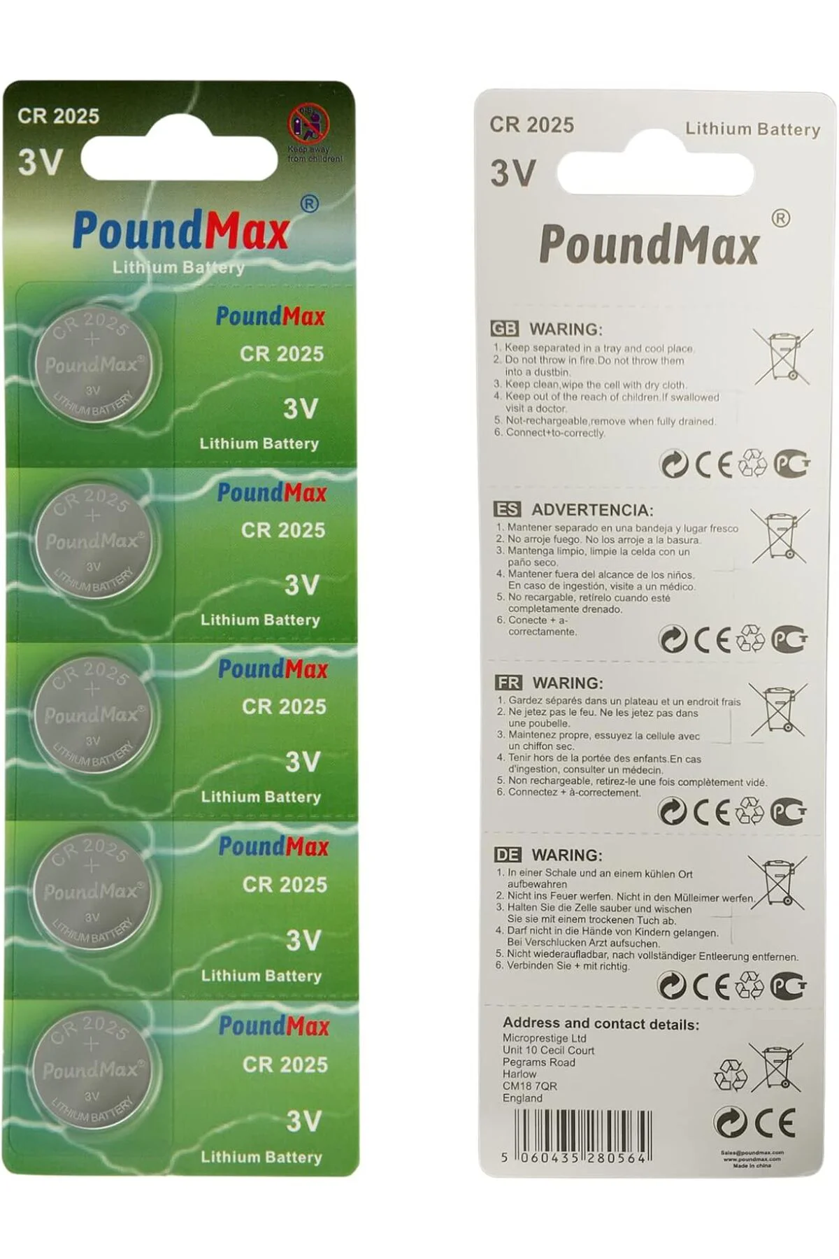 TTKTEKNOLOJİ 5 x CR2025 lityum düğme pil, 3 V pil, sızdırmaz, cıv