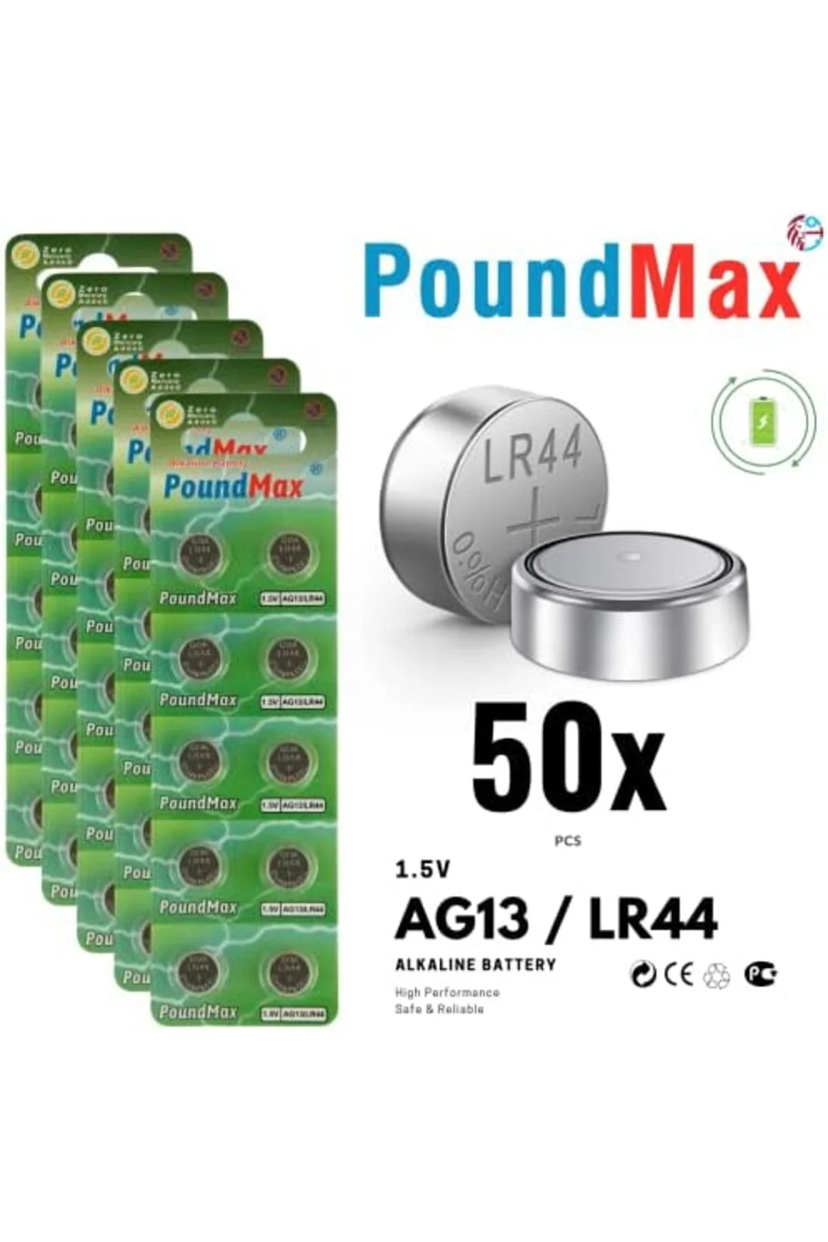 TTKTEKNOLOJİ 50 x AG13 LR44 1,5 V Alkalin Düğme Pil TTKTEKNOLOJİ TTKTEKNOLOJİ 50 x AG13 LR44 1,5 V Alkalin Düğme Pil TTKTEKNOLOJİ