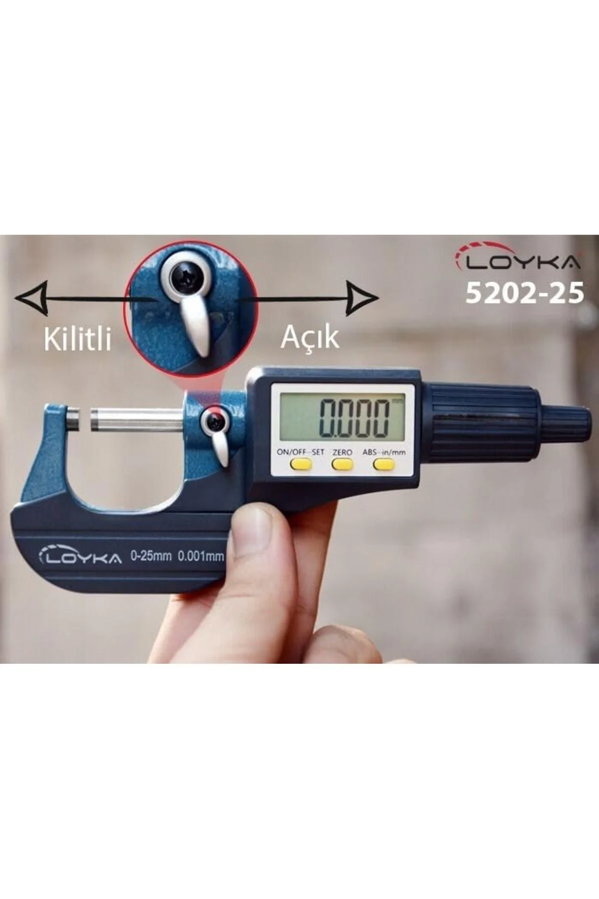 TTKTEKNOLOJİ 5202-25 Dijital Hassas Mikrometre 0-25 mm KRK 395519