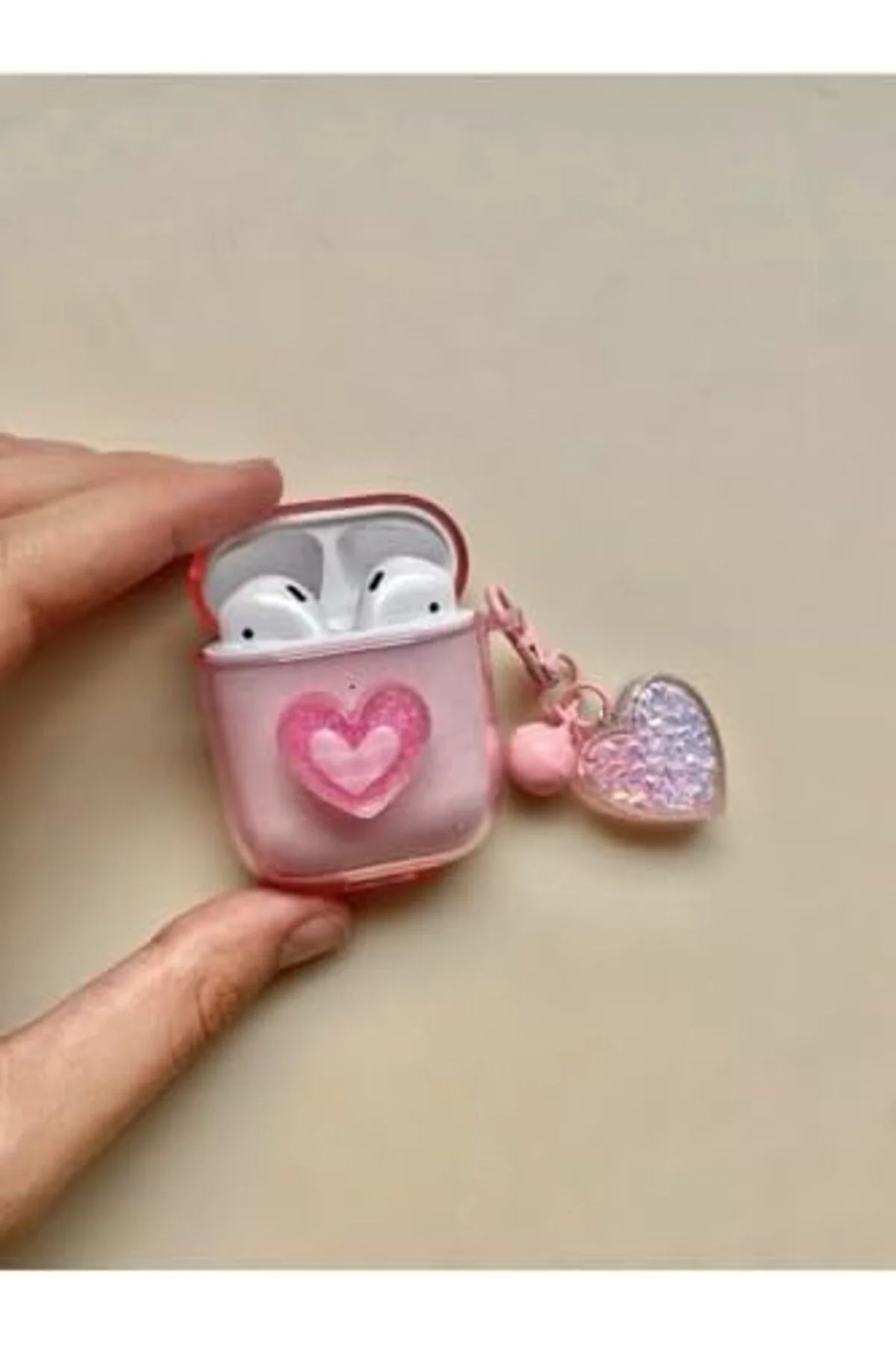 TTKTEKNOLOJİ (5210) Pembe Kalpli Kulaklık Kılıfı 1. Nesil Kalpli TTKTEKNOLOJİ (5210) Pembe Kalpli Kulaklık Kılıfı 1. Nesil Kalpli