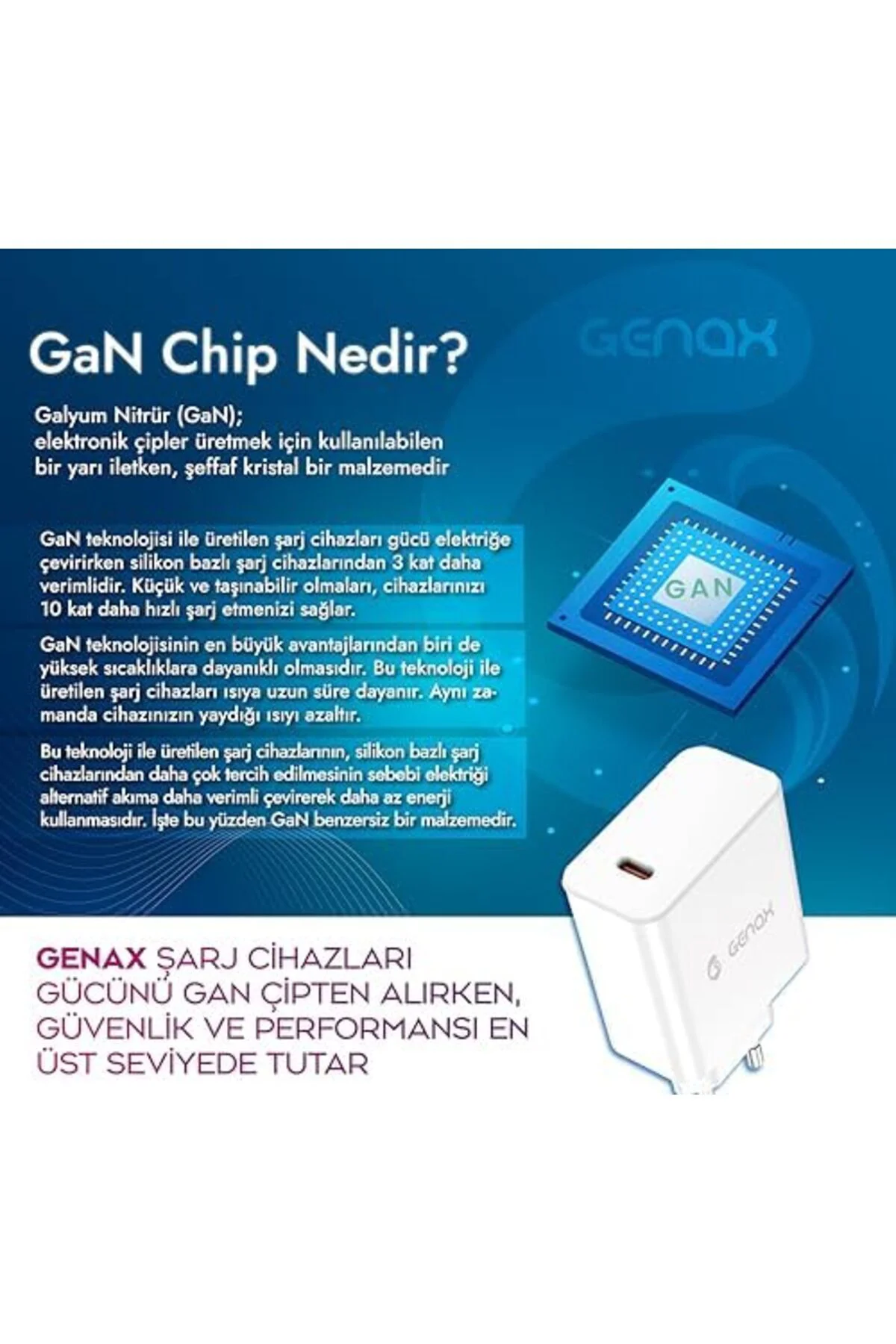 TTKTEKNOLOJİ 55W Ultra hızlı Gan Power teknolojili PD Şarj Adaptö