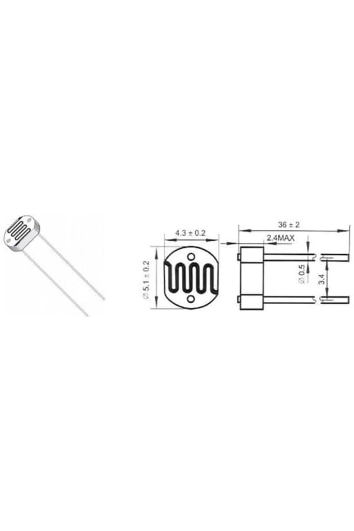 TTKTEKNOLOJİ 5mm LDR - Foto Direnç KRK 395519 TTKTEKNOLOJİ 5mm LDR - Foto Direnç KRK 395519