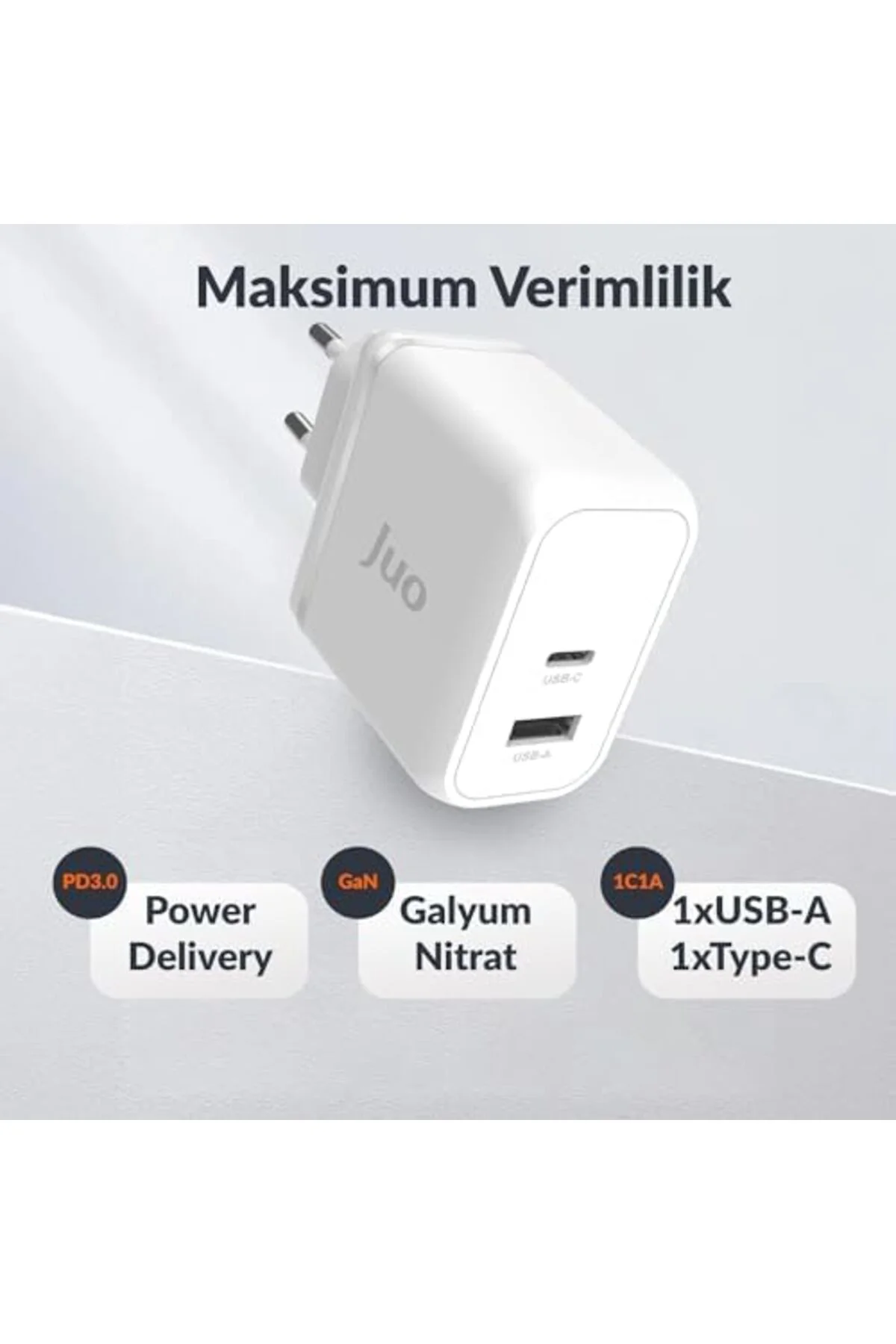 TTKTEKNOLOJİ 65W GaN USB-C + USB-A Şarj Aleti & iPad & & Notebook