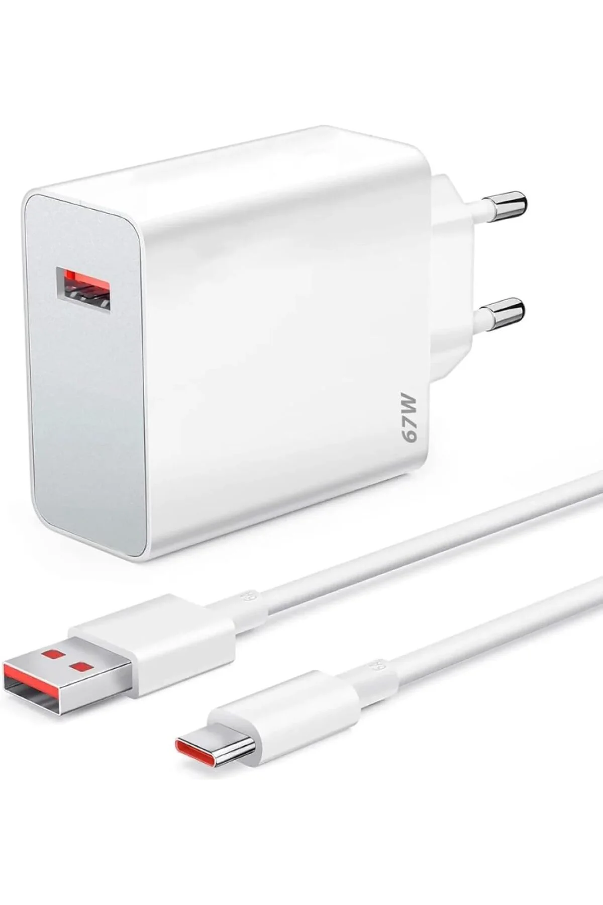 TTKTEKNOLOJİ 67W Turbo Hızlı Şarj Adaptörü, Type-C Kablo Seti, Du