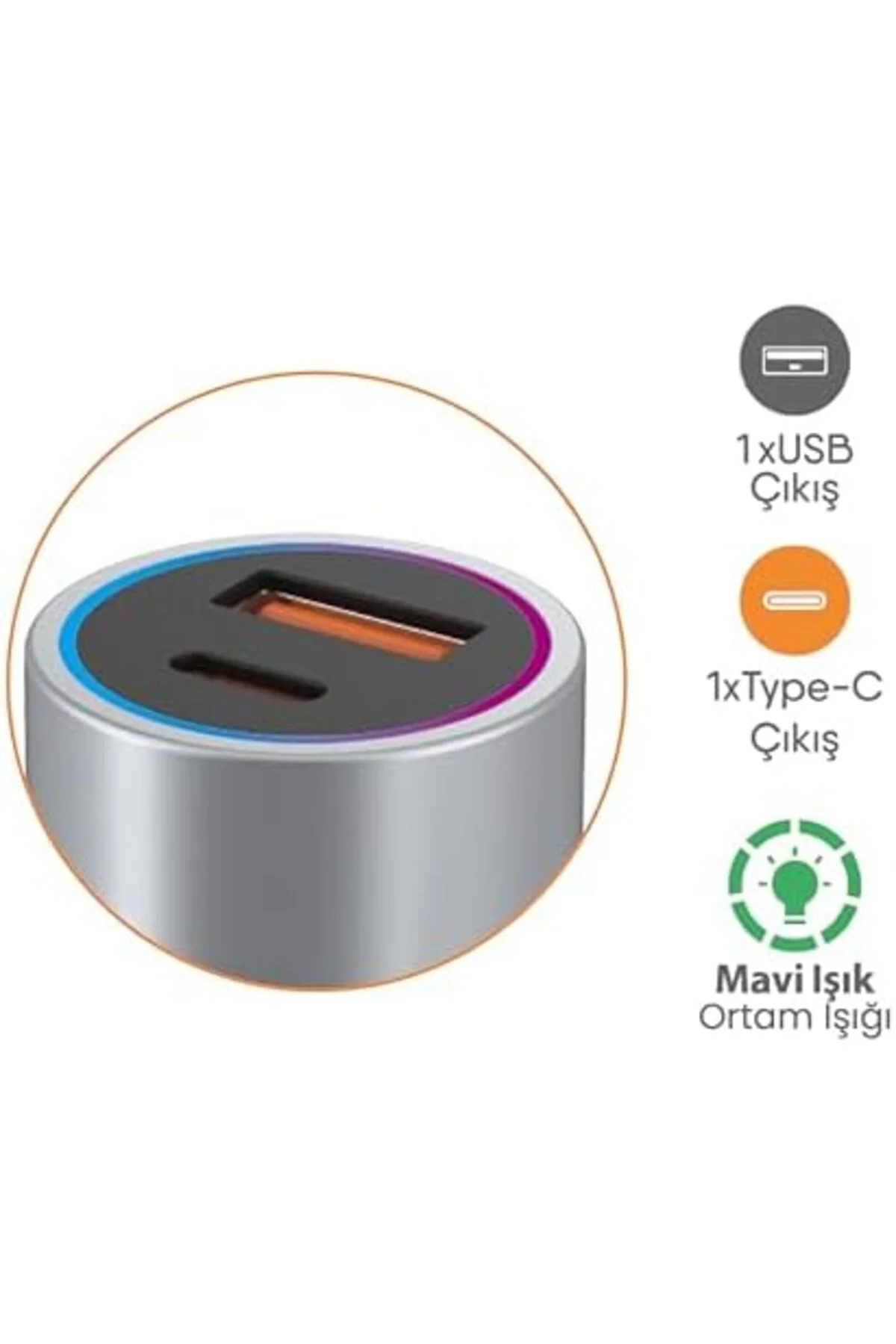 TTKTEKNOLOJİ 67W TURBO Araç Şarj Başlığı – USB + PD Girişli TTKTE