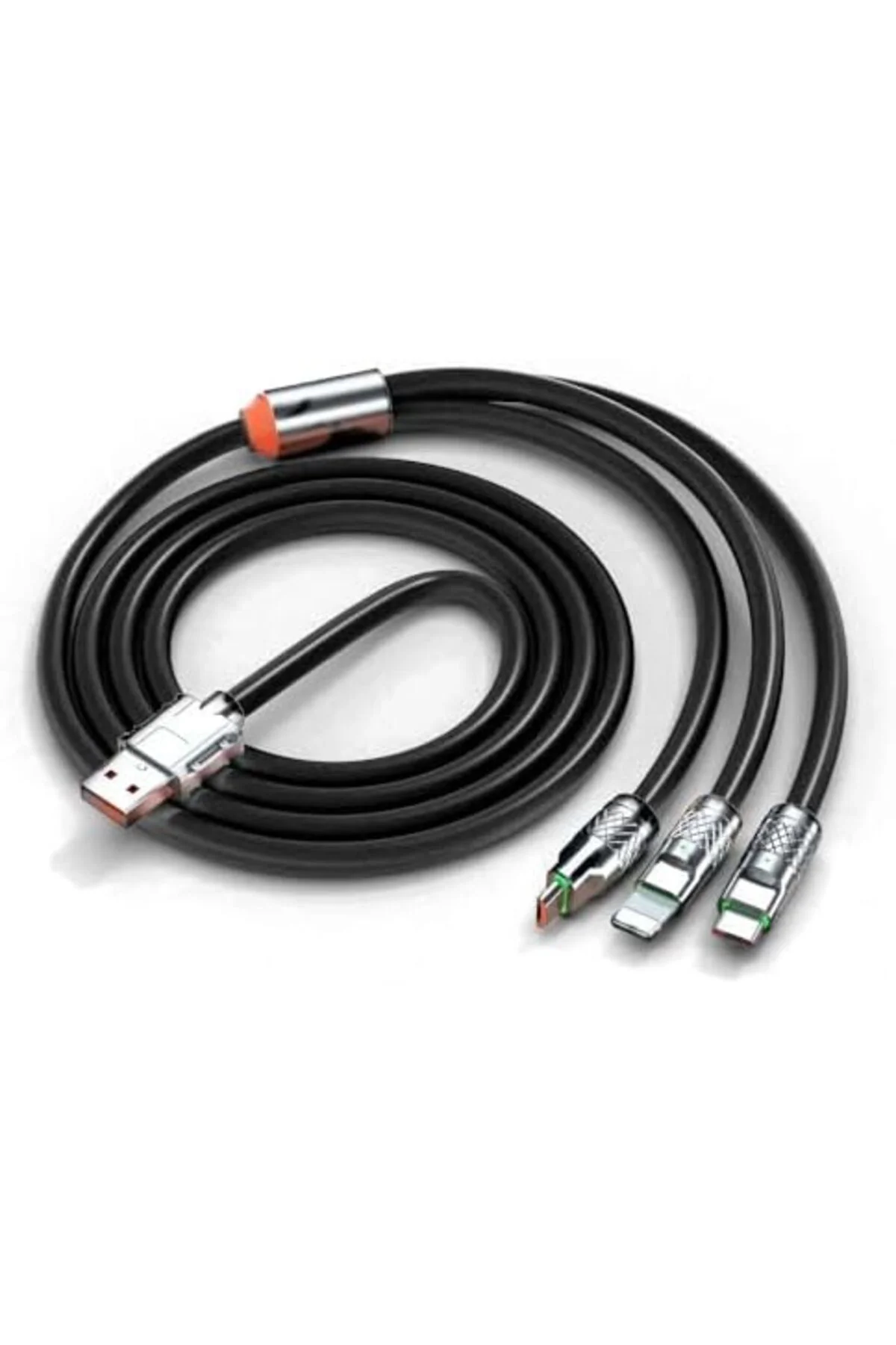 TTKTEKNOLOJİ 6A 3in1 Type-C Sıvı Silikon Data Hızlı Şarj Kablosu TTKTEKNOLOJİ 6A 3in1 Type-C Sıvı Silikon Data Hızlı Şarj Kablosu
