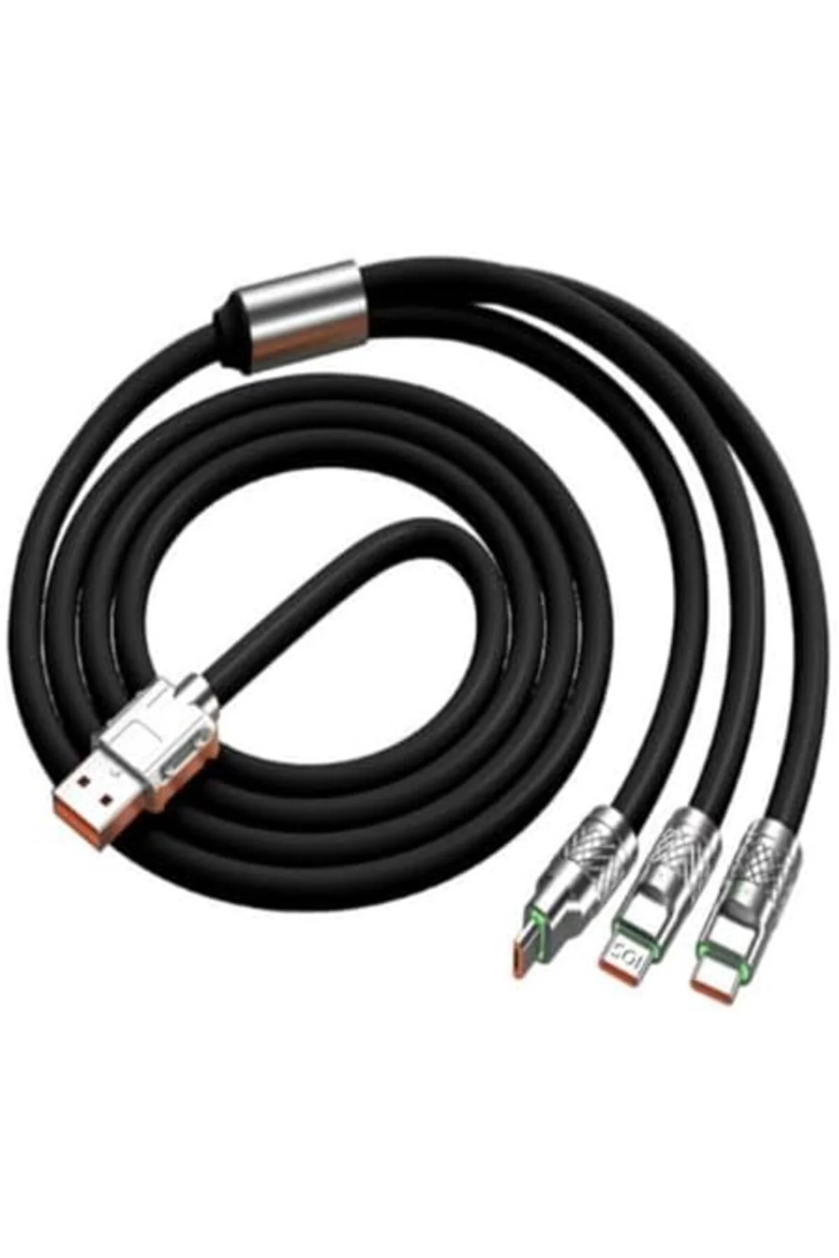 TTKTEKNOLOJİ 6A 3in1 Type-C Sıvı Silikon Data Hızlı Şarj Kablosu TTKTEKNOLOJİ 6A 3in1 Type-C Sıvı Silikon Data Hızlı Şarj Kablosu