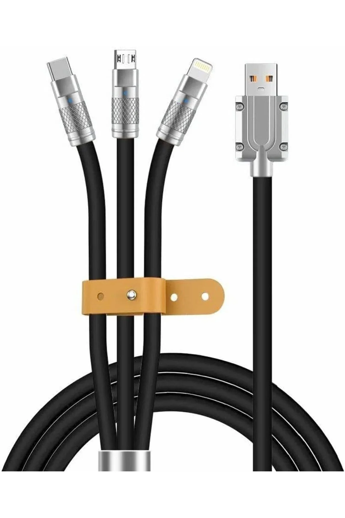 TTKTEKNOLOJİ 6A 3in1 Type-C Sıvı Silikon Data Hızlı Şarj Kablosu TTKTEKNOLOJİ 6A 3in1 Type-C Sıvı Silikon Data Hızlı Şarj Kablosu