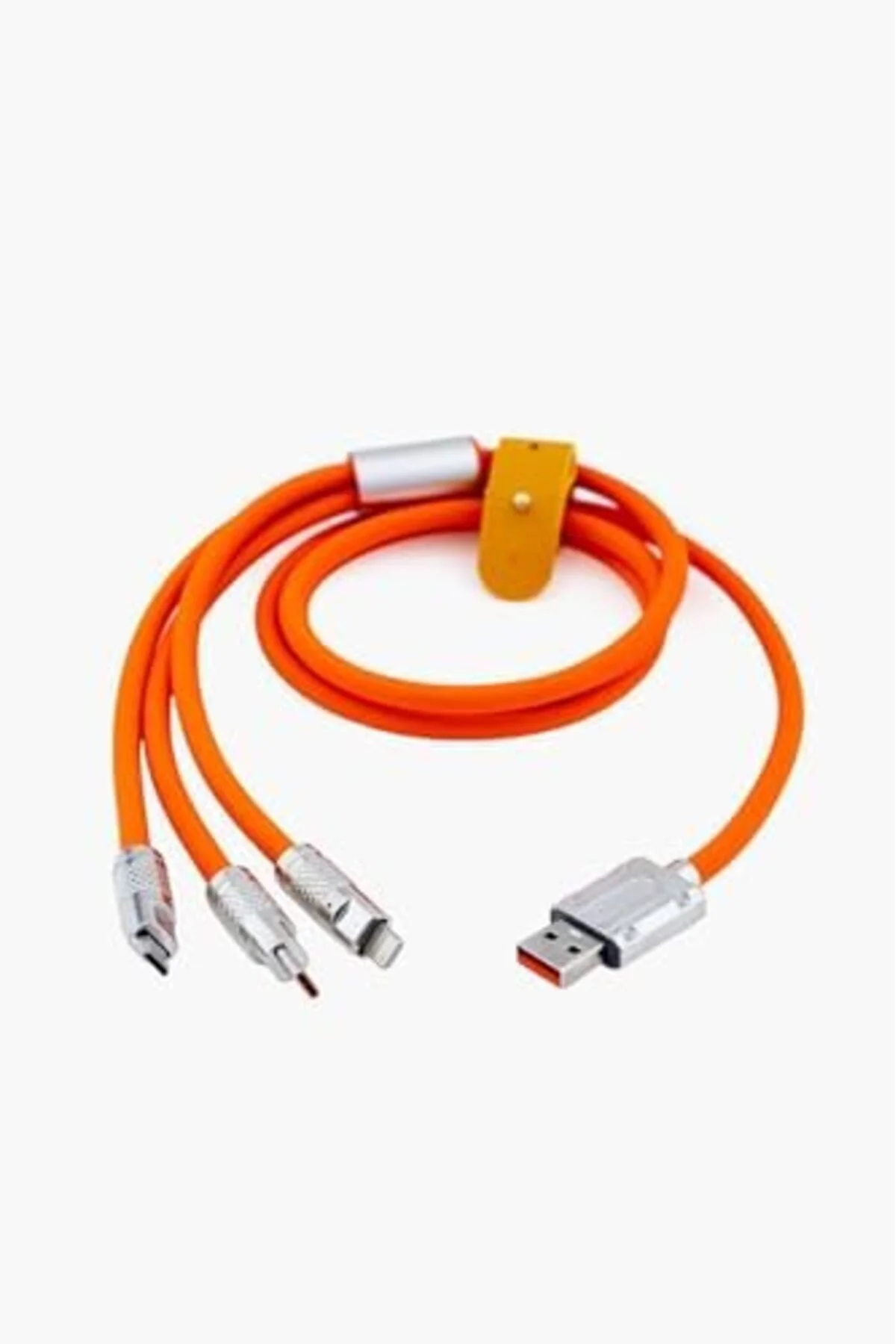 TTKTEKNOLOJİ 6A 3in1 Type-C Sıvı Silikon Data Hızlı Şarj Kablosu 