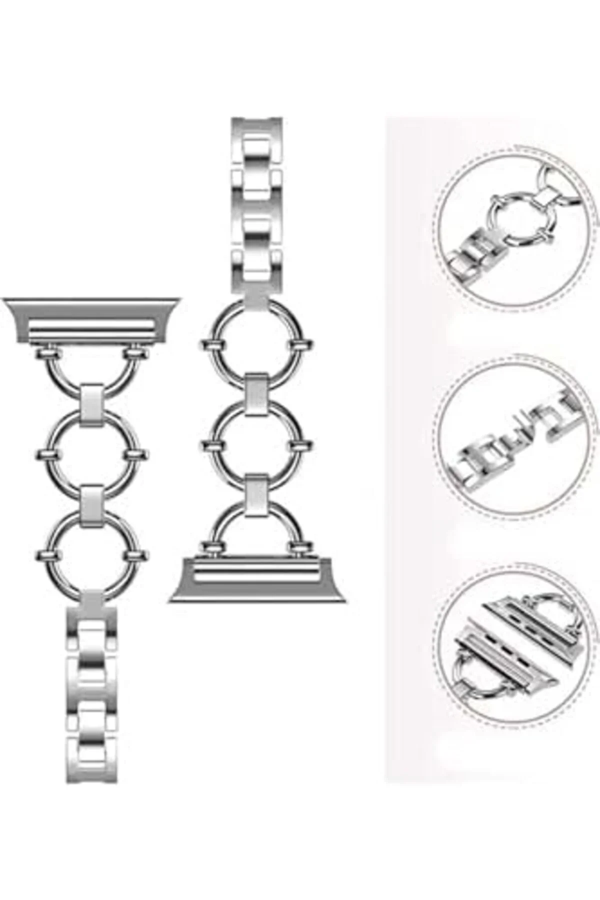 TTKTEKNOLOJİ 7 45mm İle Uyumlu KRD, 56 Metal Kordon, Siyah TTKTEK