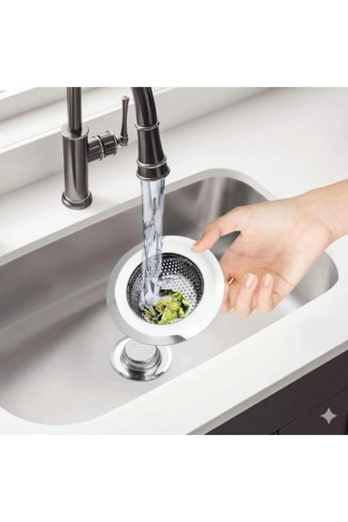 TTKTEKNOLOJİ 7 cm Paslanmaz Çelik Lavabo Süzgeci - Küçük Boy Mutf