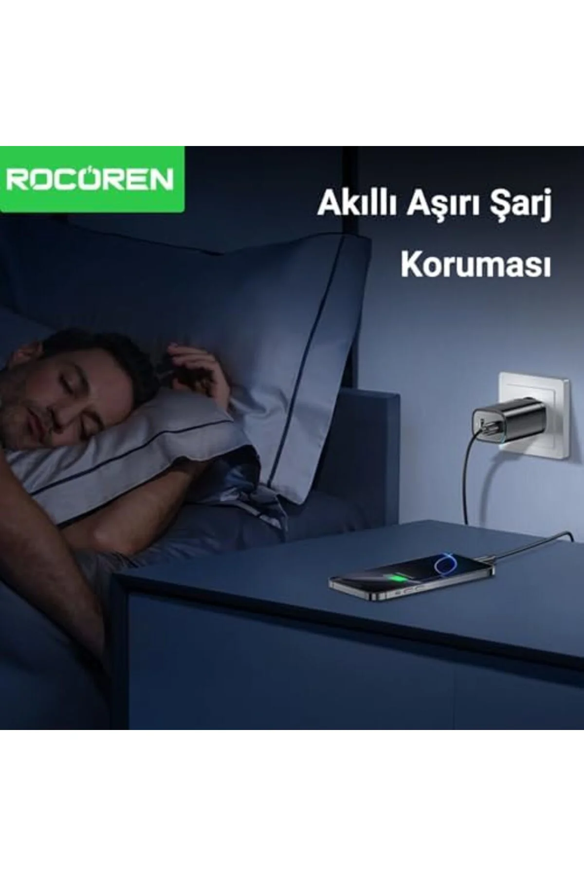 TTKTEKNOLOJİ 70W GaN Şarj Cihazı Type-C ve USB-A 3-Portlu Hızlı Ş