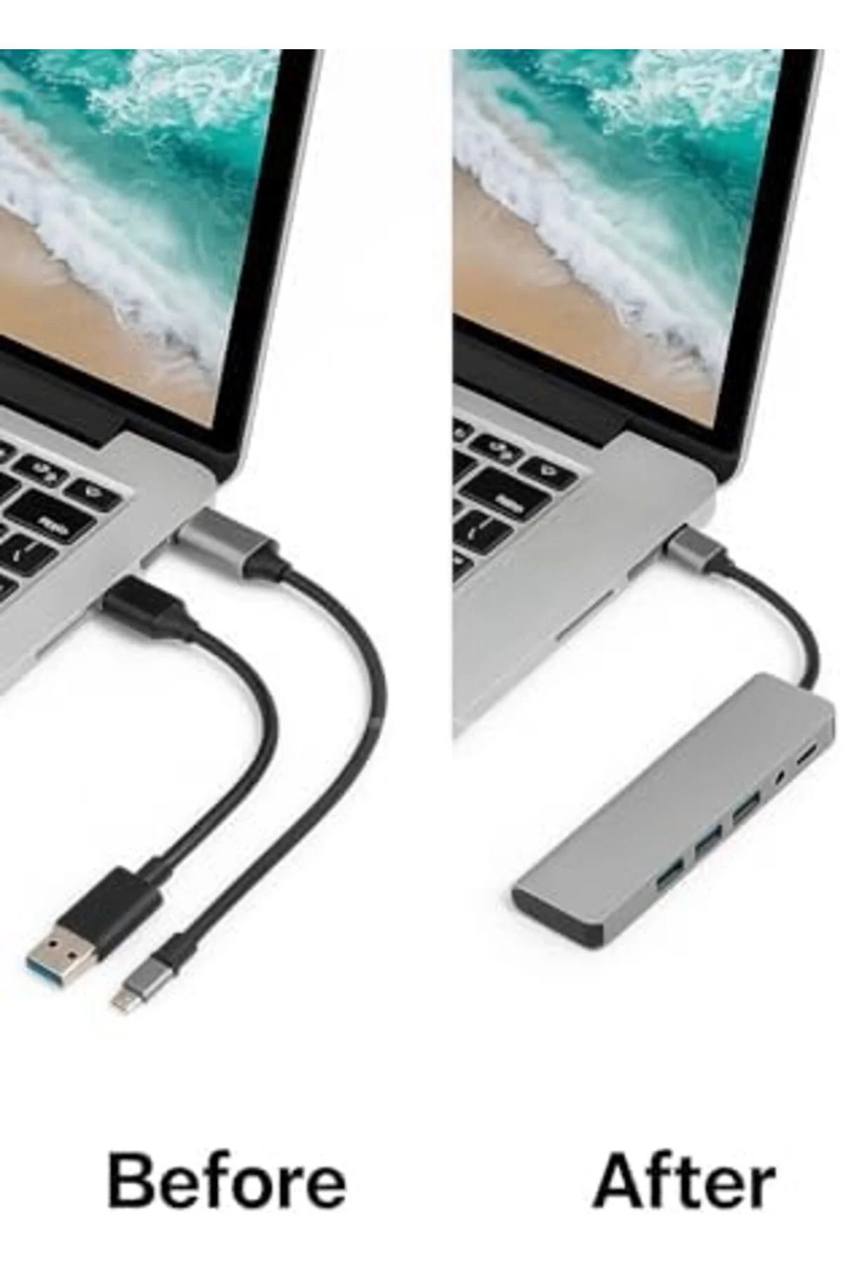 TTKTEKNOLOJİ 8 in 1 USB C Hub Çoklu Adaptör USB 3.0 ve USB 2.0 Hu