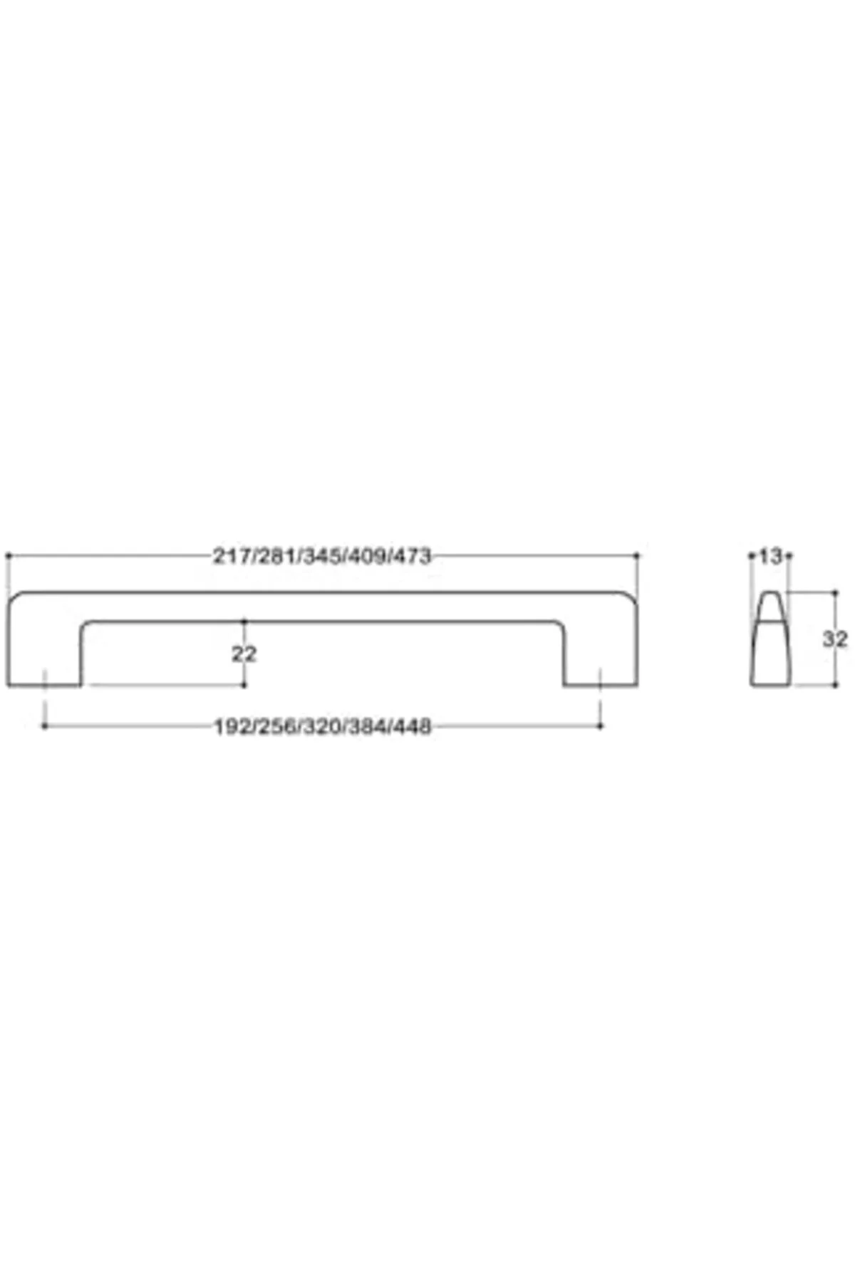 TTKTEKNOLOJİ 8537 Modern Kulp Siyah Renk 448 Mm Krom Tek Ebat Ssy