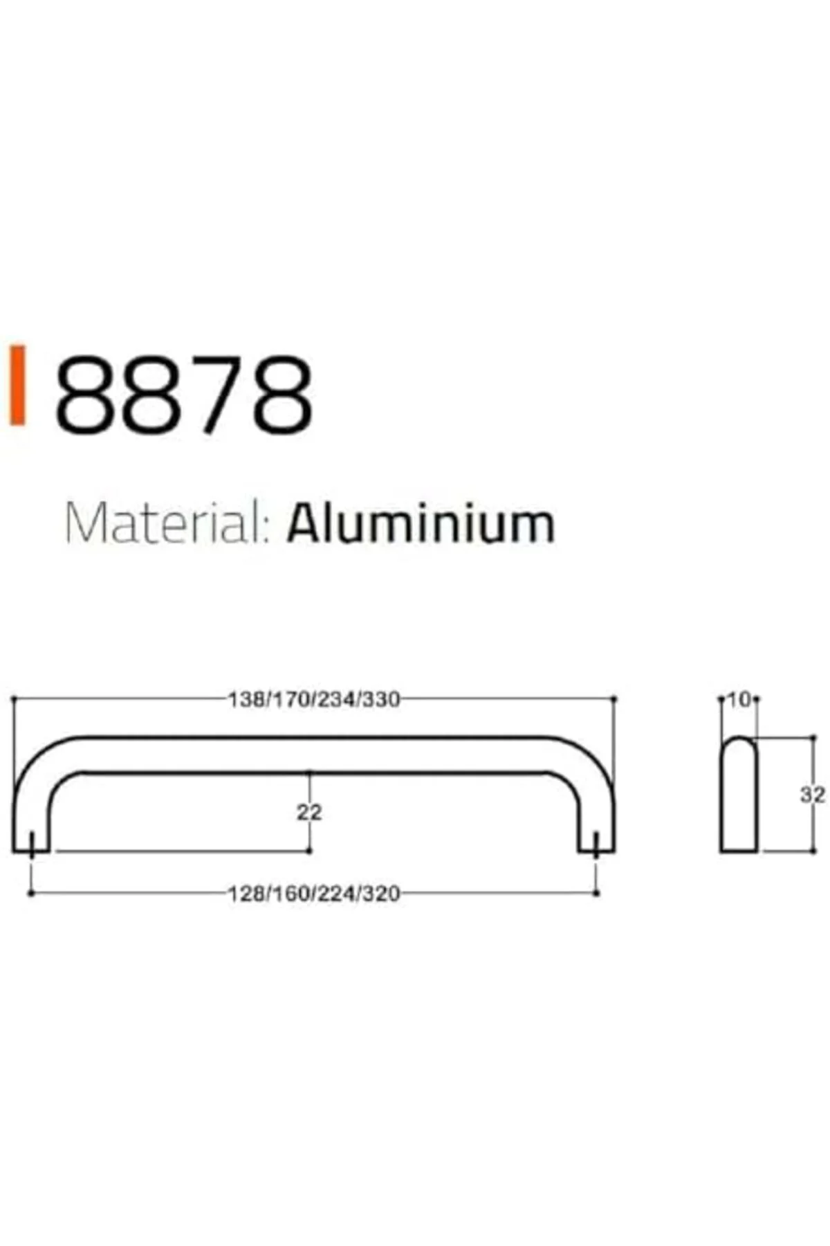 TTKTEKNOLOJİ 8878 Modern Kulp Siyah Renk 320 Mm KRK 395519