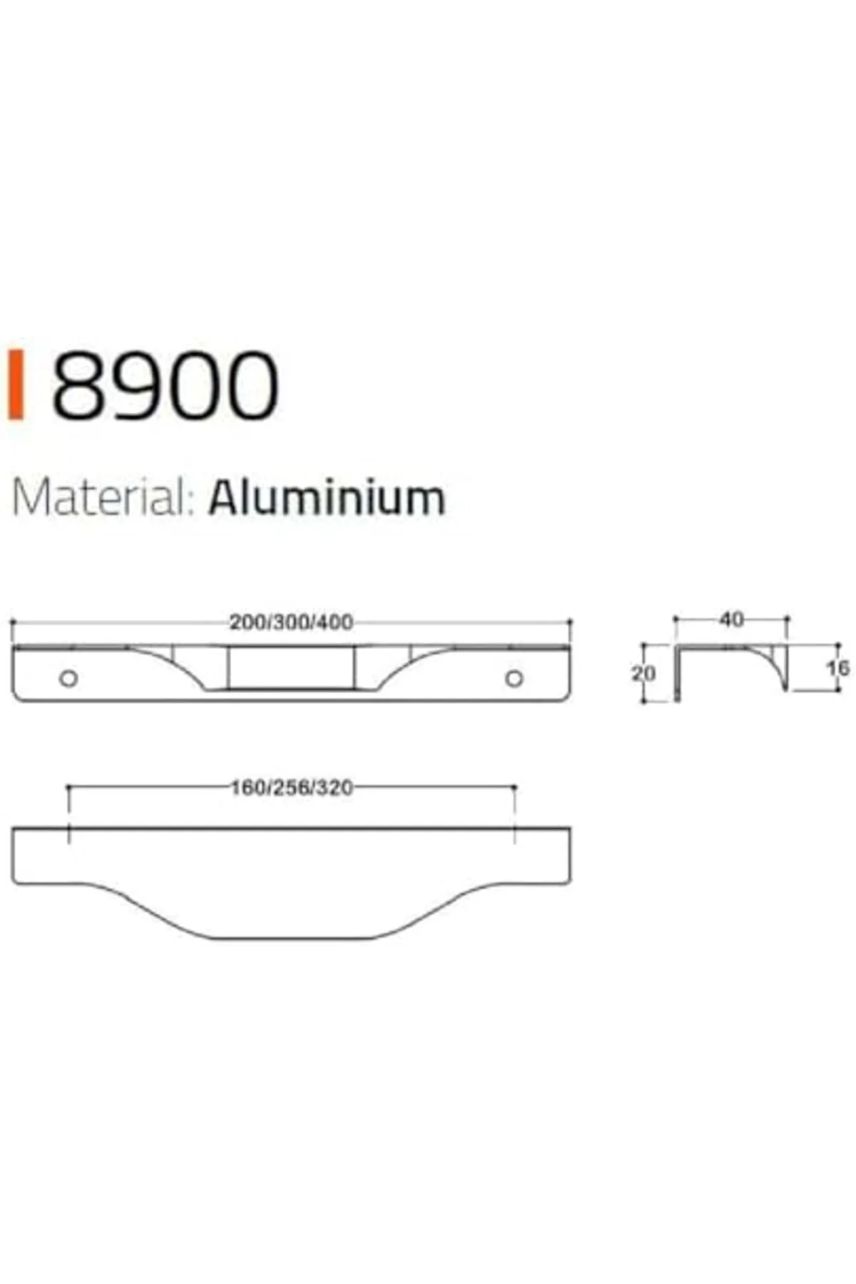 TTKTEKNOLOJİ 8900 Entegre Kulp Mat Altın Renk 320 Mm KRK 395519