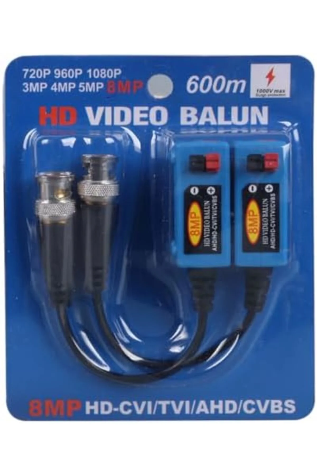 TTKTEKNOLOJİ 8MP MAX 600 Metre HD-TVI/CVI/AHD/CVBS HD Video Balun