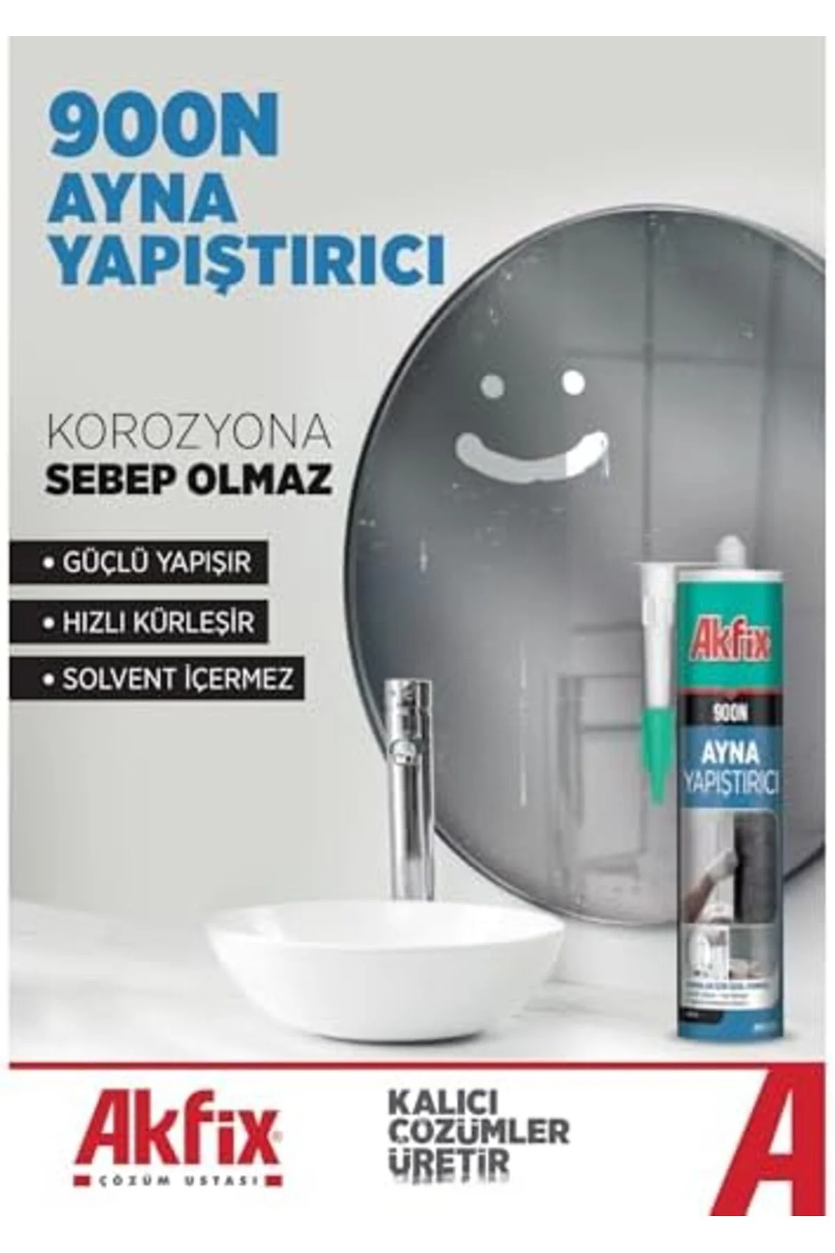 TTKTEKNOLOJİ 900N Ayna Silikonu, Nötr Sistem,%100 Silikon, Solven
