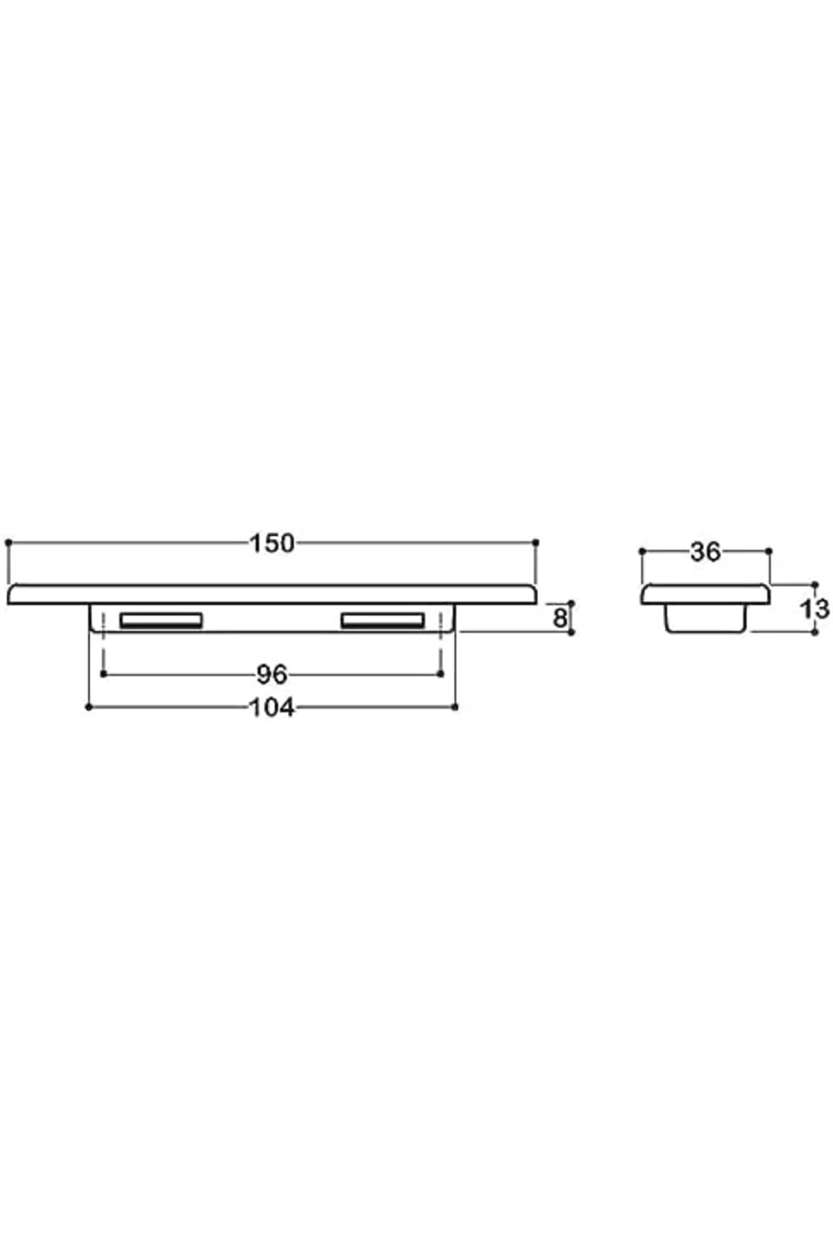 TTKTEKNOLOJİ 96 mm altın rengi gömme Kulp KRK 395519