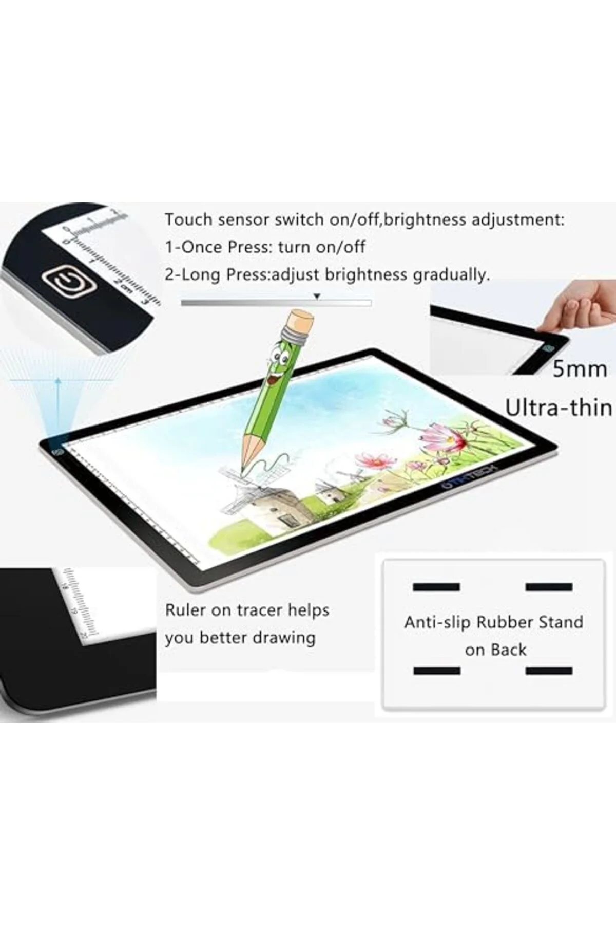TTKTEKNOLOJİ A4 Ultra-thin Portable LED Light Box Tracer USB Powe TTKTEKNOLOJİ A4 Ultra-thin Portable LED Light Box Tracer USB Powe