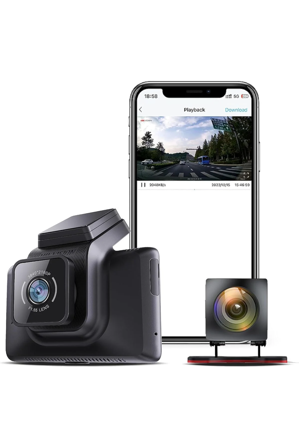 TTKTEKNOLOJİ AE-DC4328-K5 HD Çift Kameralı Araç İçi Kamerası G-Se