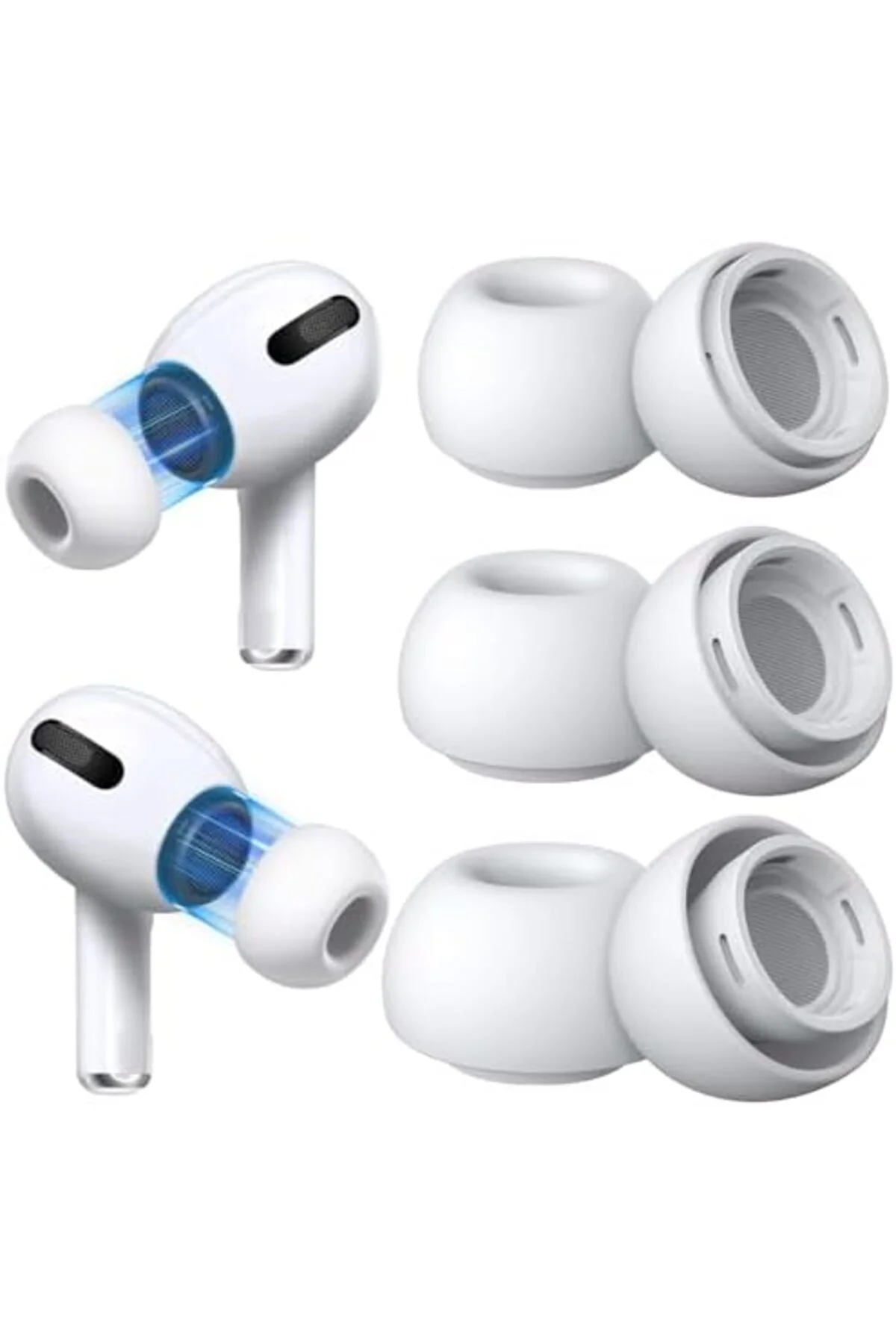 TTKTEKNOLOJİ AirPods Pro & AirPods Pro 2. Nesil için 3 Çift Yedek