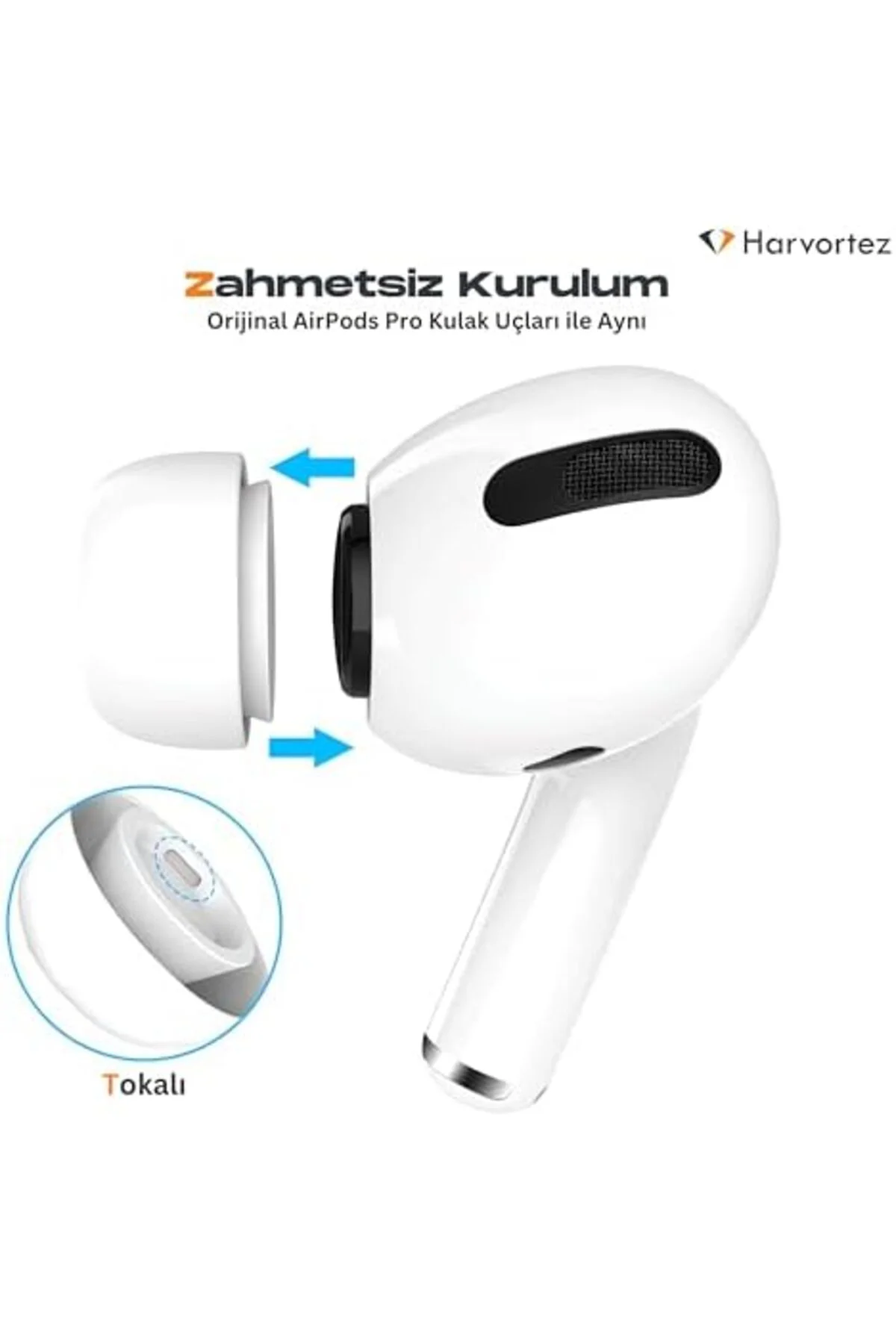 TTKTEKNOLOJİ AirPods Pro 1. ve 2. Nesil ile Uyumlu 3 Farklı Boyut