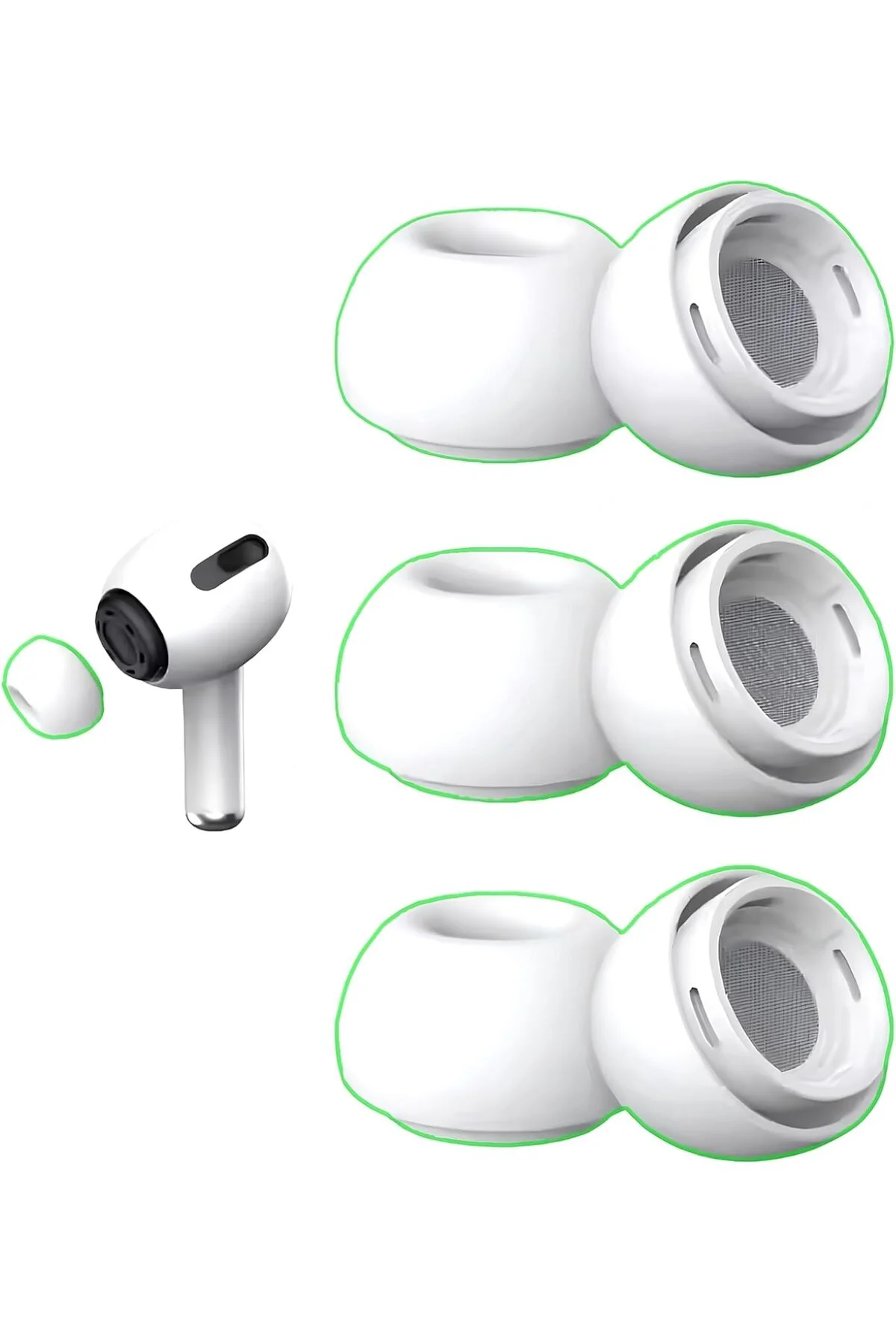 TTKTEKNOLOJİ AirPods Pro 1. ve 2. Nesil ile Uyumlu 3 Farklı Boyut