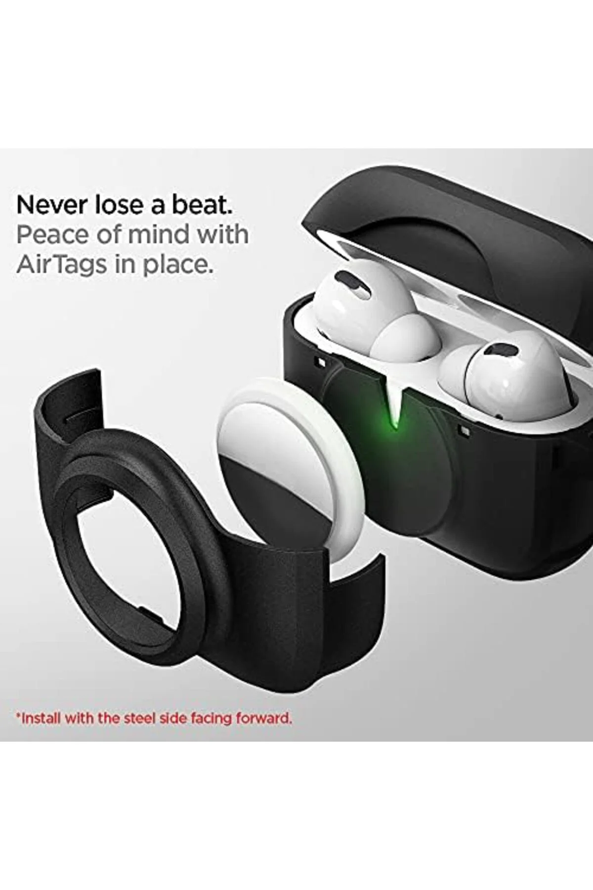 TTKTEKNOLOJİ AirPods Pro (1.nesil) / AirTag ile Uyumlu Kılıf Tag 