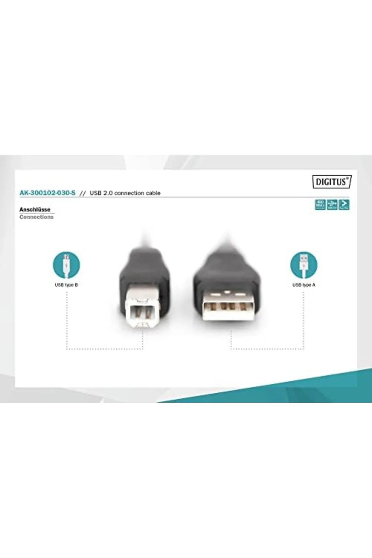 TTKTEKNOLOJİ AK-300102-030-S 3 m USB 2.0 Yazıcı Kablosu TTKTEKNOL