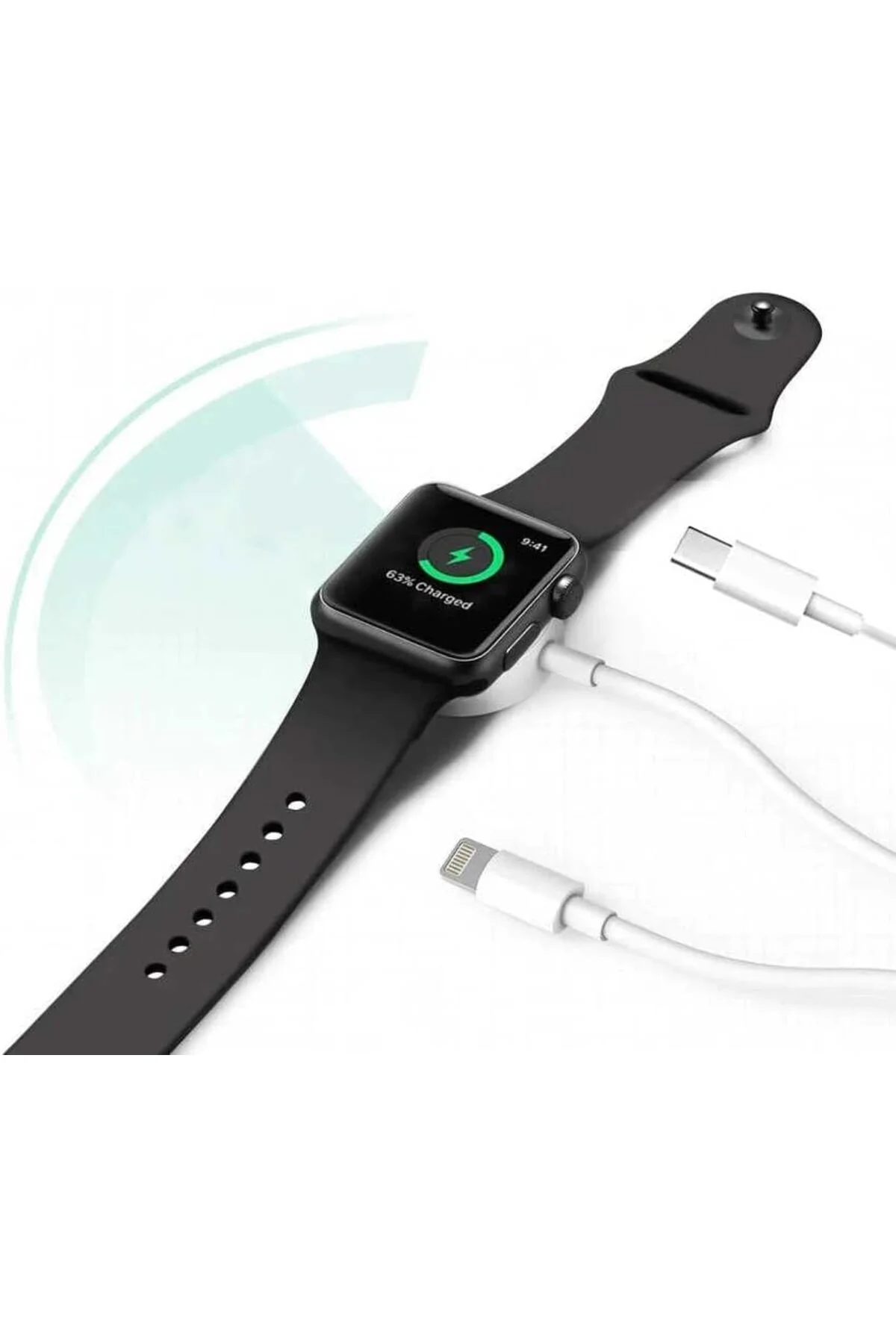 TTKTEKNOLOJİ Akıllı Saat + Lightning + Type-C- USB Şarj Çoklu Kablosu 3 in 1 Beyaz TTKTEKNOLOJİ 3955