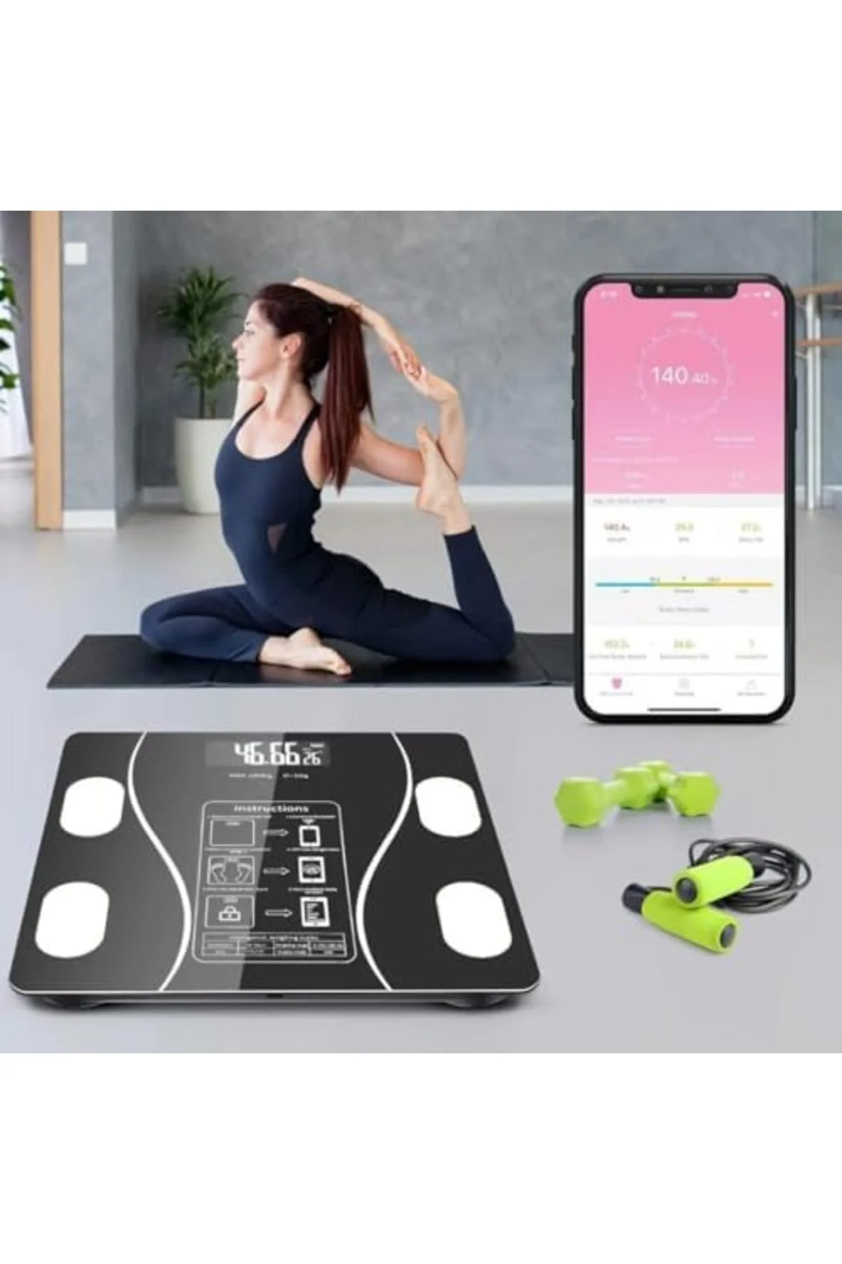 TTKTEKNOLOJİ Akıllı Baskül Dijital Bluetooth Vücut Analizi -Dijit