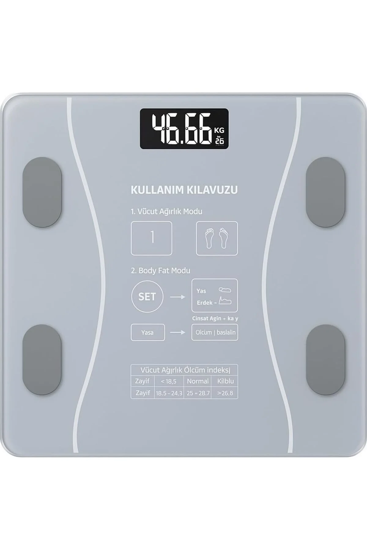 TTKTEKNOLOJİ Akıllı Bluetooth Tartı – Vücut Yağ, Kas, Su, BMI Ölç