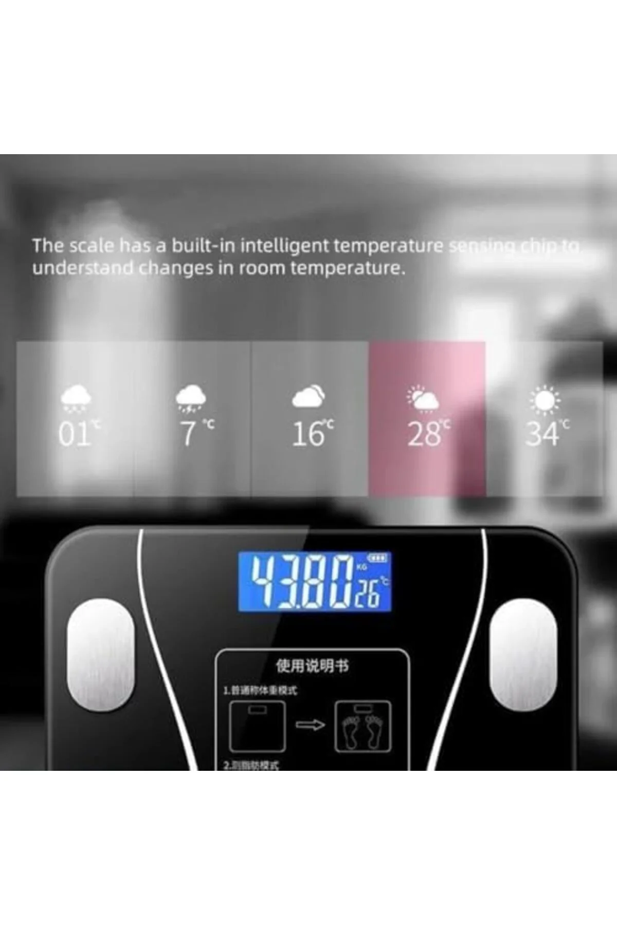 TTKTEKNOLOJİ Akıllı Bluetooth Tartı – Vücut Yağ, Kas, Su, BMI Ölç