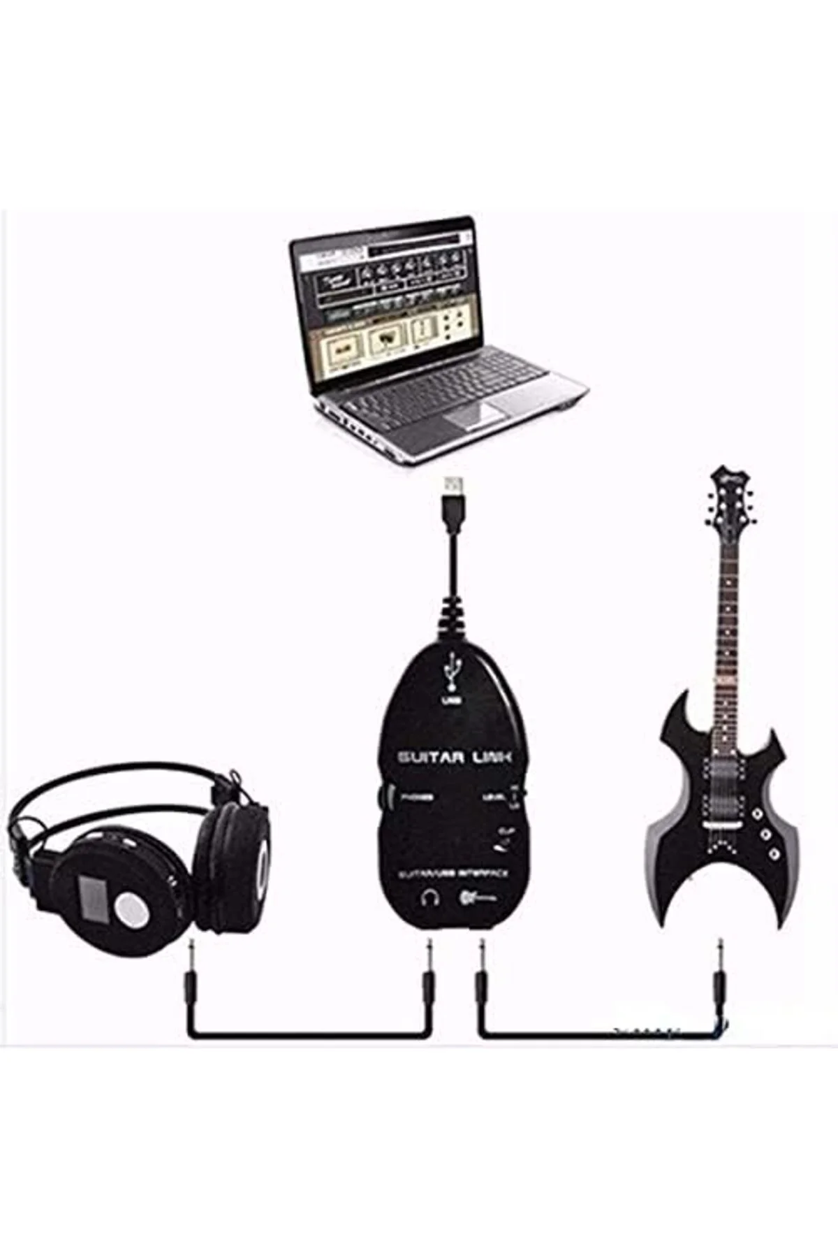 TTKTEKNOLOJİ Al-4672 USB Gitar Guitar Link Kablosu Çevirici Dönüş