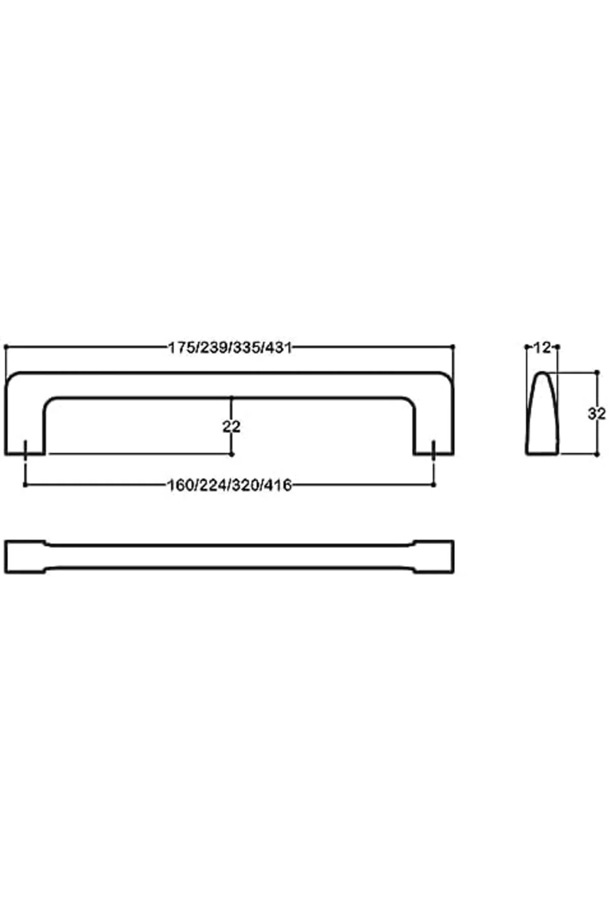 TTKTEKNOLOJİ altın rengi 160 mm Modern Kulp KRK 395519