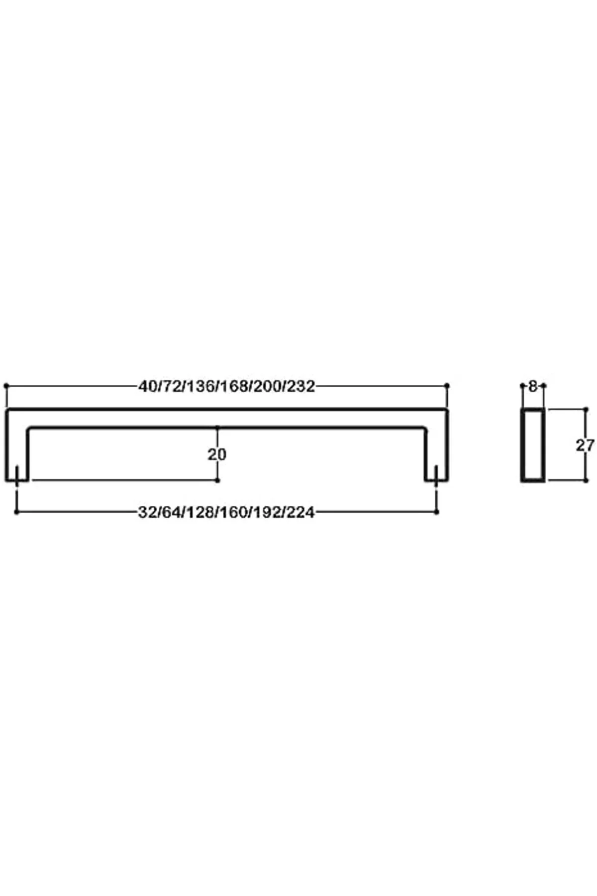 TTKTEKNOLOJİ altın rengi 96 mm Modern Kulp KRK 395519