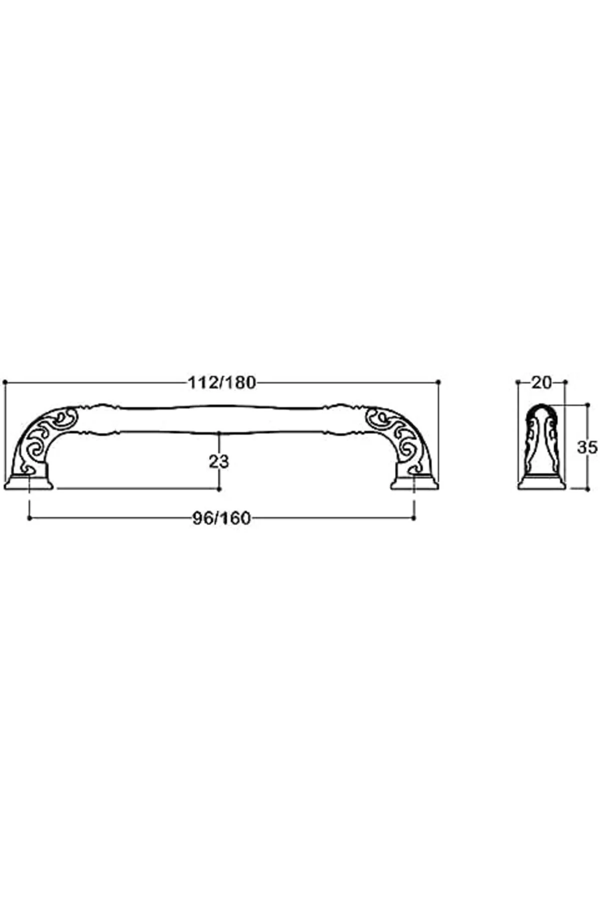 TTKTEKNOLOJİ altın rengi 160 mm Klasik Kulp KRK 395519