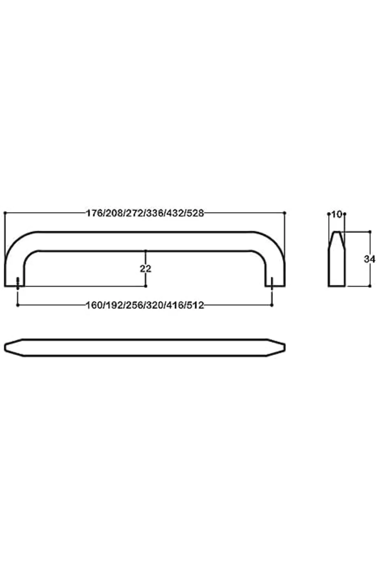TTKTEKNOLOJİ altın rengi 160 mm Modern Kulp KRK 395519